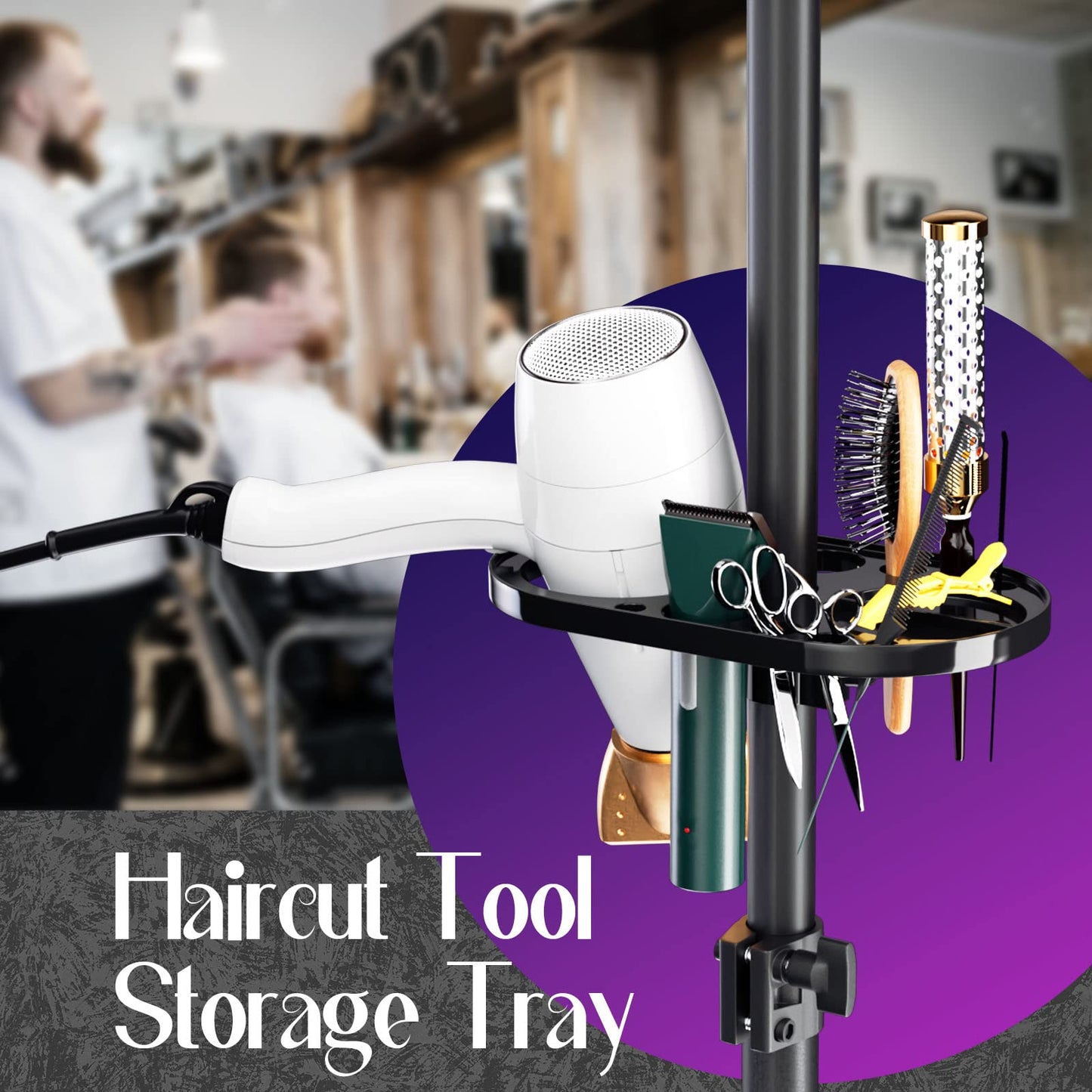 Dark Slate Gray ORWOD Wig Head Stand Adjustable Height - Upgrade Wig Tripod Stand with Reinforced Tool Tray , Foldable Mannequin Head Stand for Beauty and Hairdressing Styling Training (Additional 1 Free Accessory)