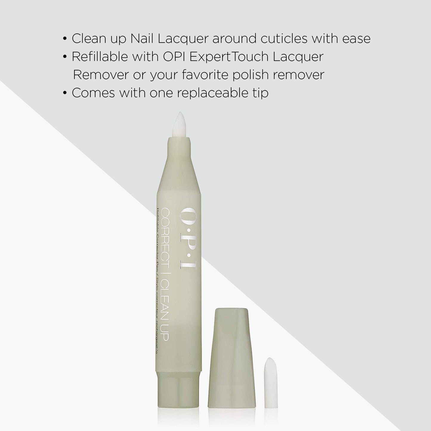 Lavender OPI Correct Clean Up | Refillable Nail Polish Remover Corrector Pen | Gentle & Non-Drying Formula | Includes Replacement Tip | 0.13 fl oz