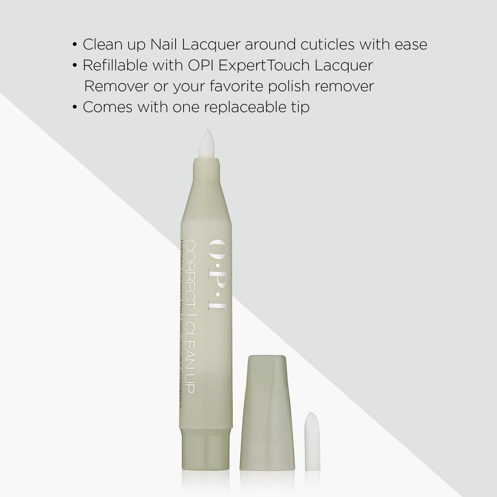 Lavender OPI Correct Clean Up | Refillable Nail Polish Remover Corrector Pen | Gentle & Non-Drying Formula | Includes Replacement Tip | 0.13 fl oz