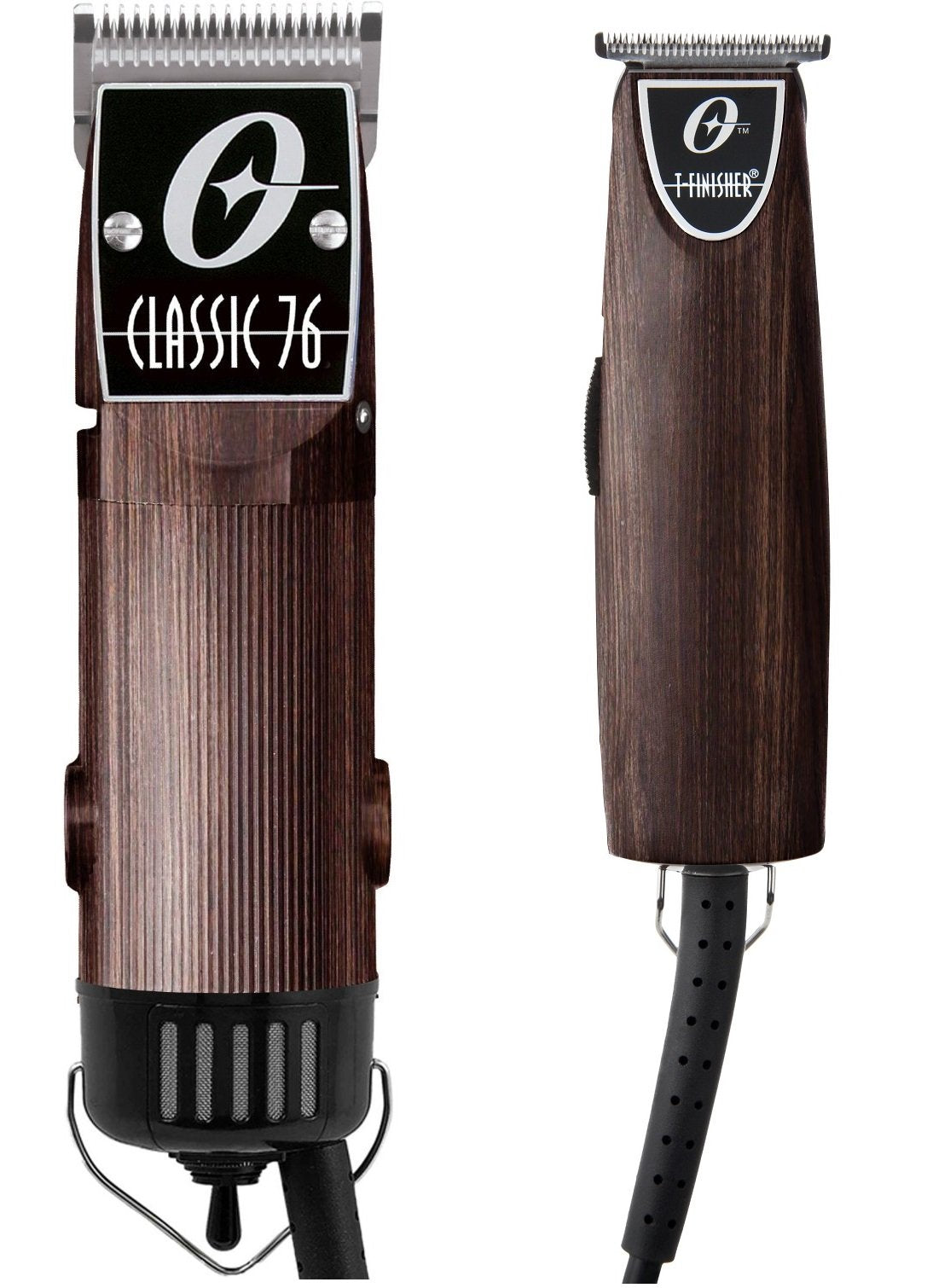 White Smoke Ostr Classic 76 Hair Clipper + T-Finisher Trimmer Limited Edition Woodgrain Pro Barber Wood Color