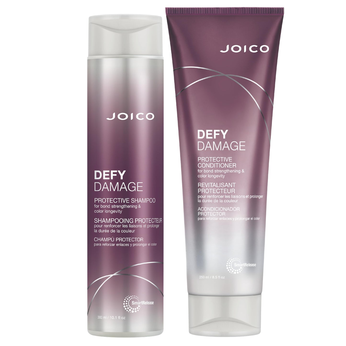 White Smoke Joico Defy Damage Protective Shampoo & Conditioner Set | Preserve Hair Color | For Bond Strengthening & Color Longevity