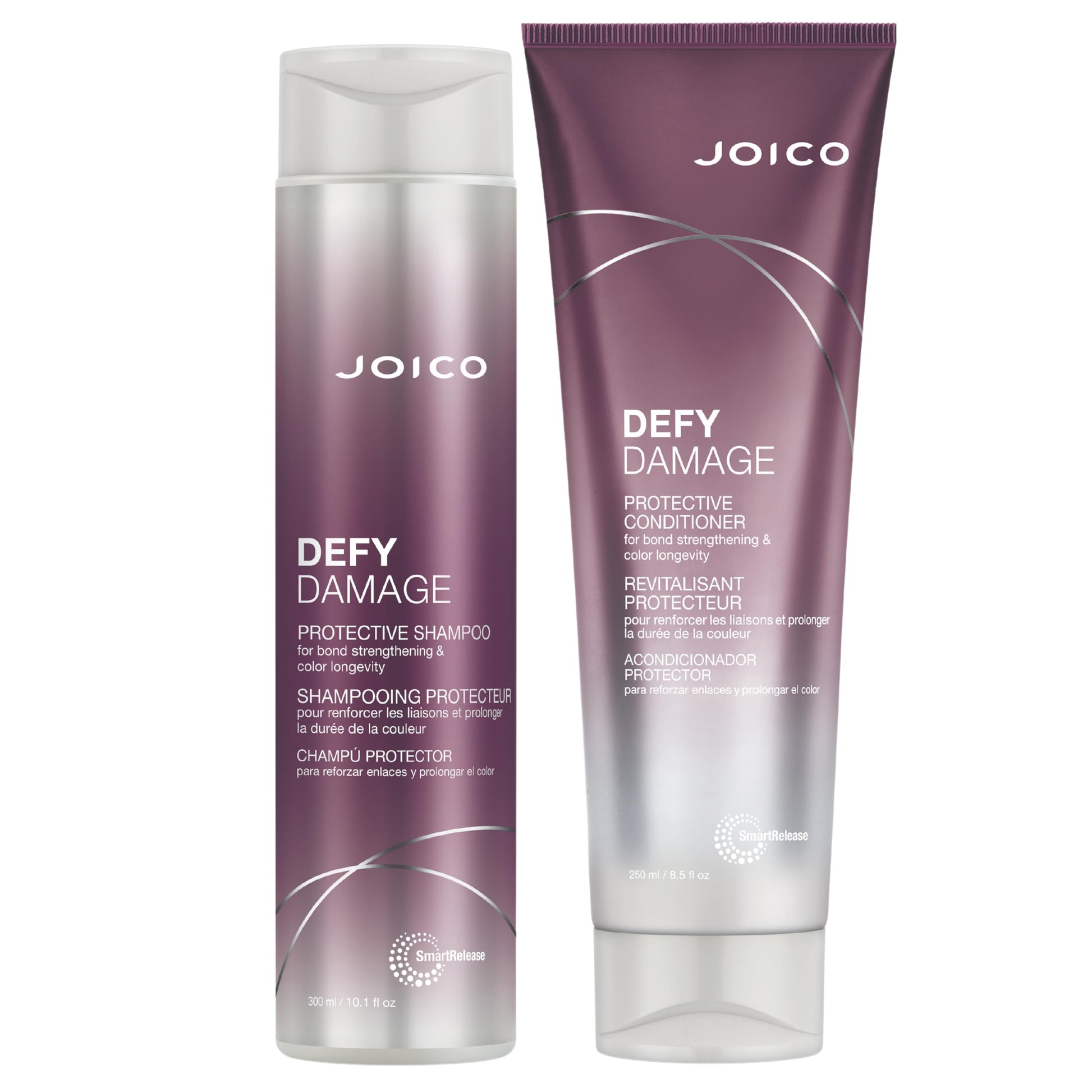 White Smoke Joico Defy Damage Protective Shampoo & Conditioner Set | Preserve Hair Color | For Bond Strengthening & Color Longevity