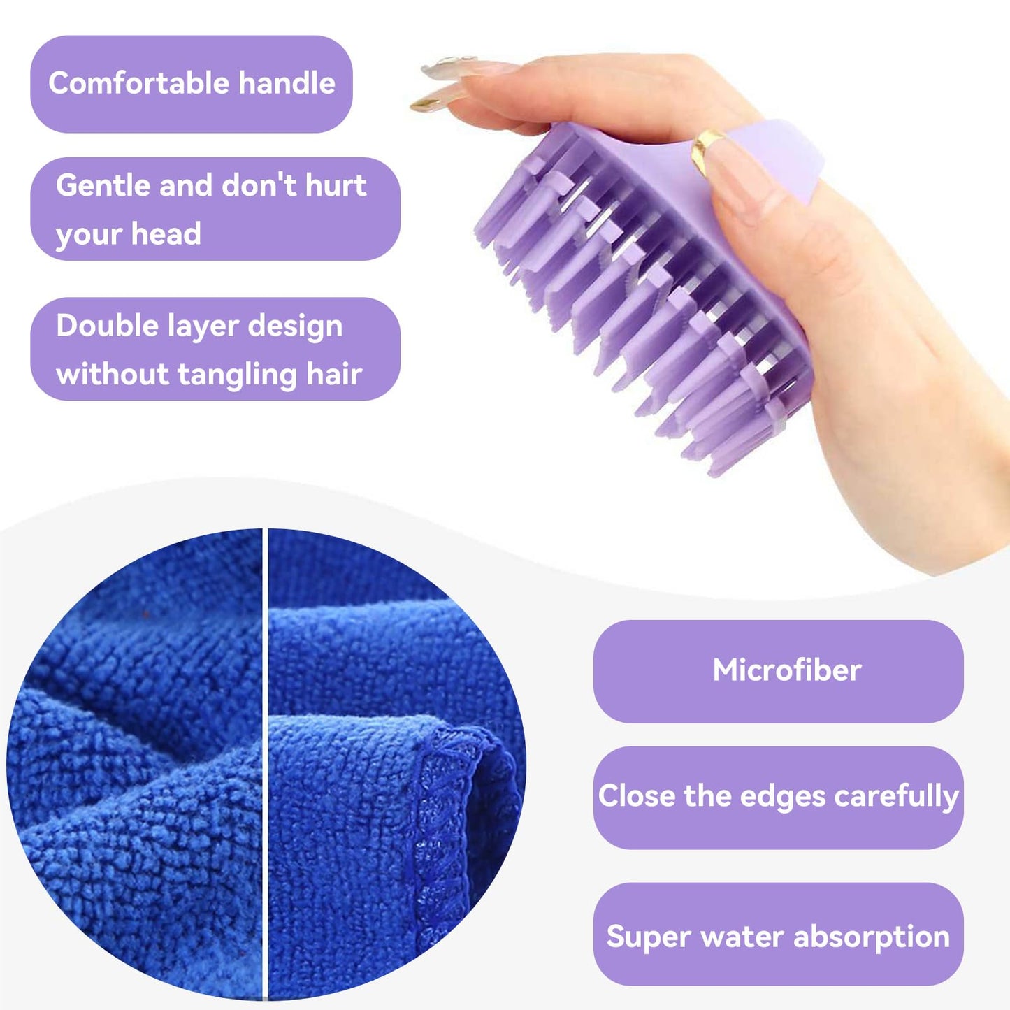 White Smoke Vurlexat Portable Hair Washing Station for Kids, Silicone Hair Wash Basin with Suction Rinse Cup, Tear-Free Shampoo Bowl with Absorbent Towel and Shampoo Massage Brush for Sink or Bathtub(Purple)
