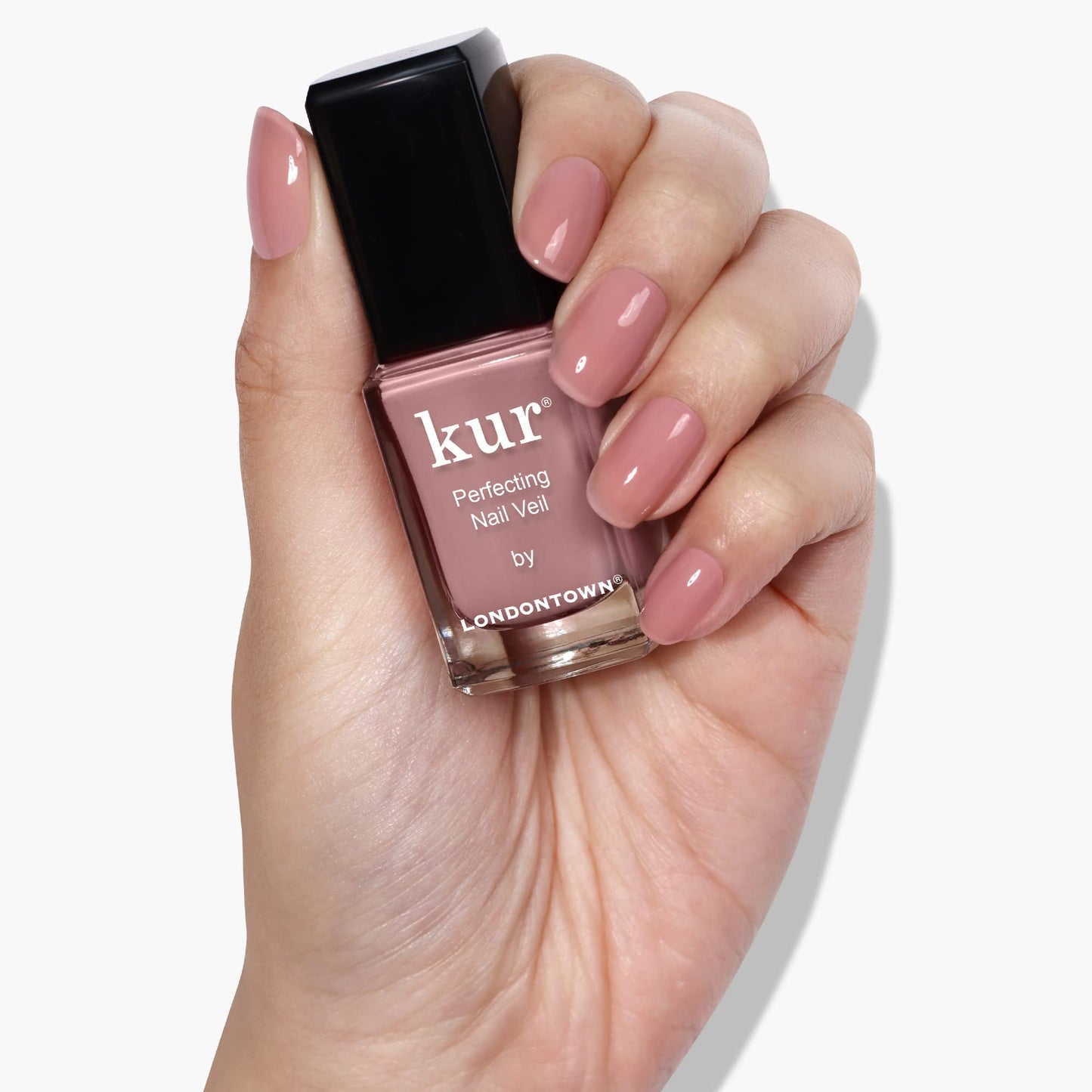 White Smoke LONDONTOWN Perfecting Nail Veil, Sheer, Buildable Nail Tint Plus Nail Strengthener, Hydrates & Conditions Nails, #3 Violet Mauve Tint, 0.4 Fl Oz