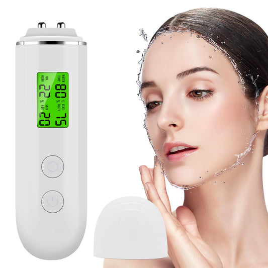 White Smoke VOOADA LCD Digital Precision Skin Oil Content Analyzer, Moisture Tester Skin Monitor Detector, Face Care Tool for Beauty Salon Spa Gift for Girl Women