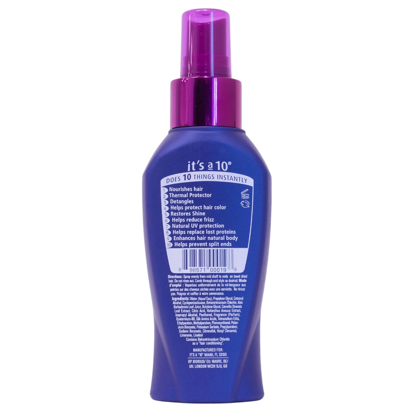 White Smoke It's A 10 Miracle Leave-In Product 4 Oz