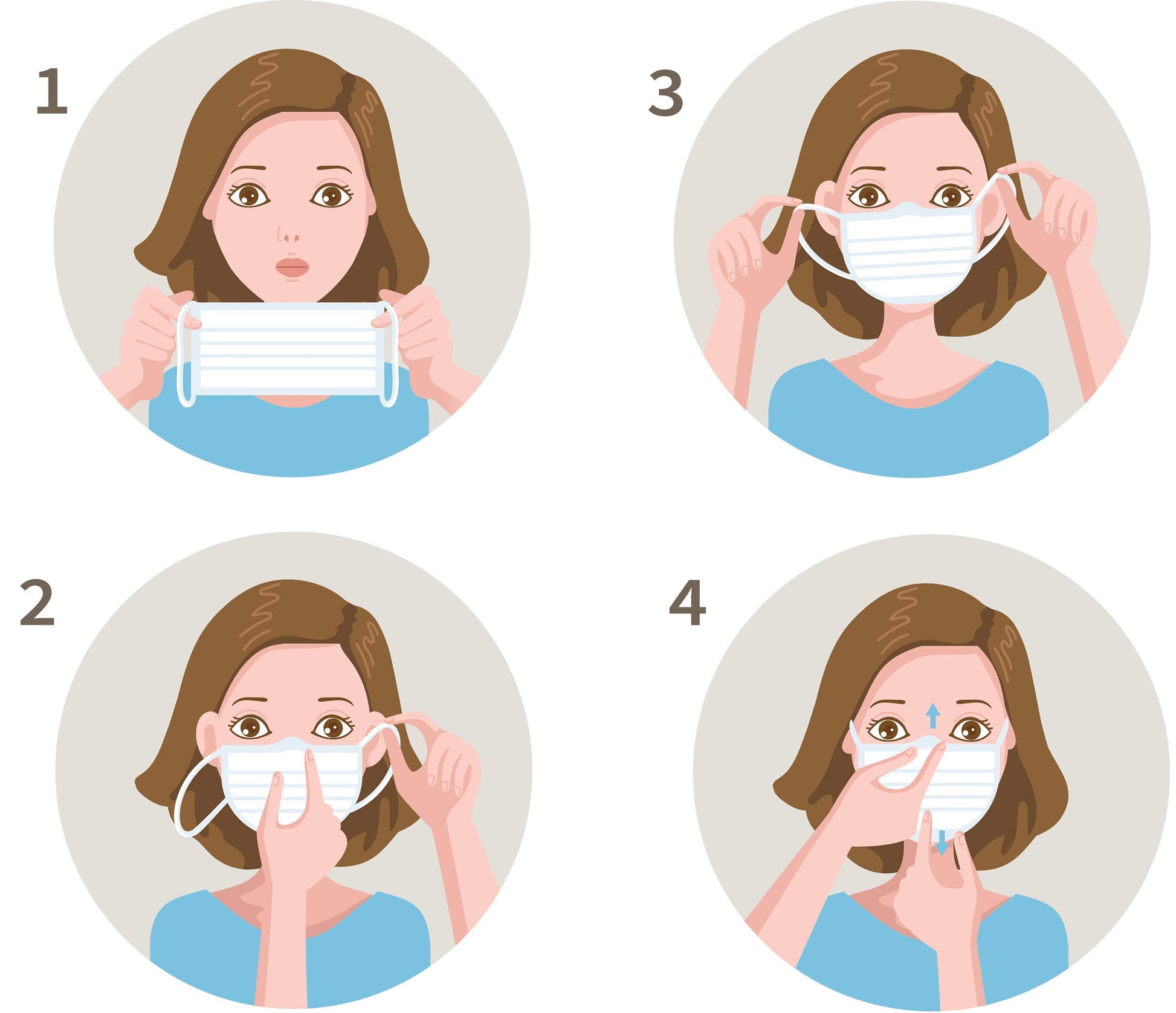 White Smoke 50-pcs Disposable 3-ply Non-Woven Nose Fitting face mask for Personal use (Non-Medical)