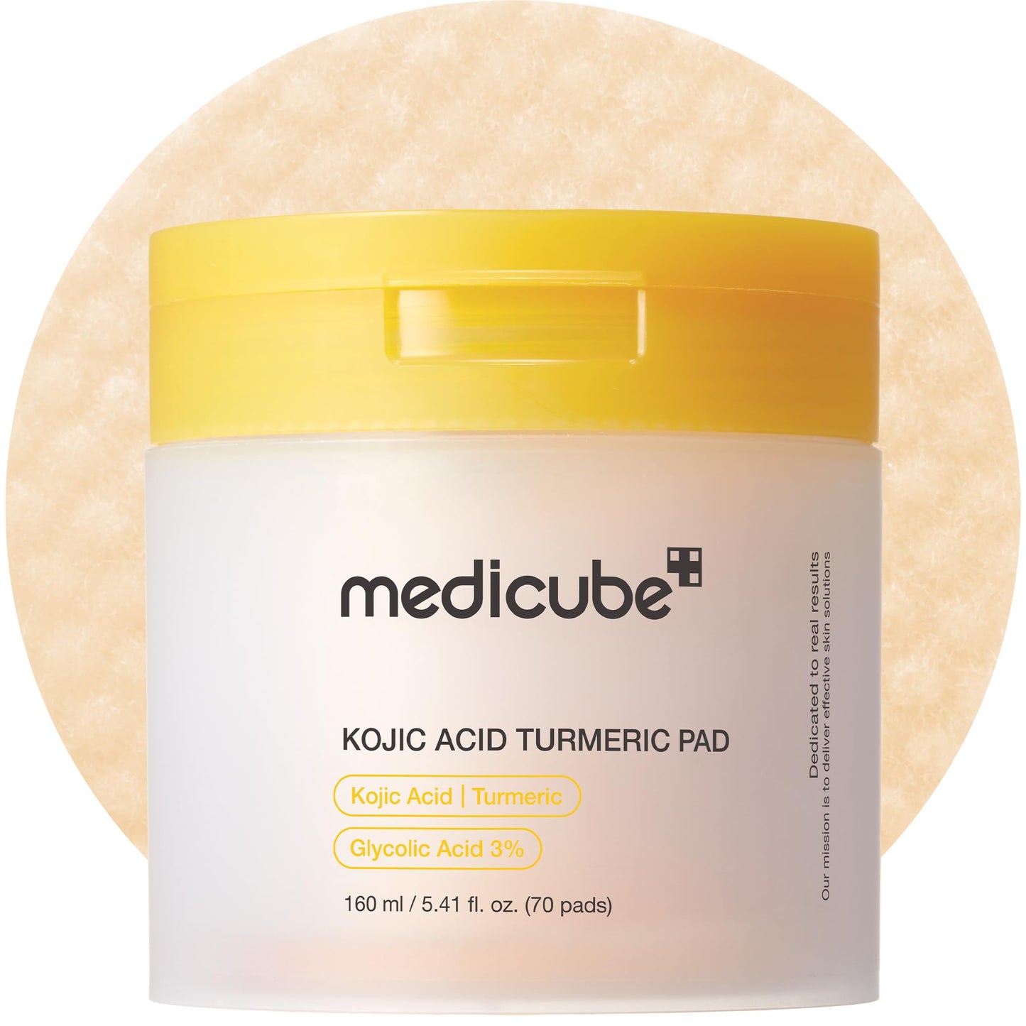 White Smoke medicube Toner Pads Kojic Acid Turmeric Clarifying Toner Pad for Troubled Skin & Use After Spot Care, Soothing with Kojic Acid, Turmeric, Niacinamide, Glycolic Acid, Korean Skin Care, 70 Pads (1 Pack)