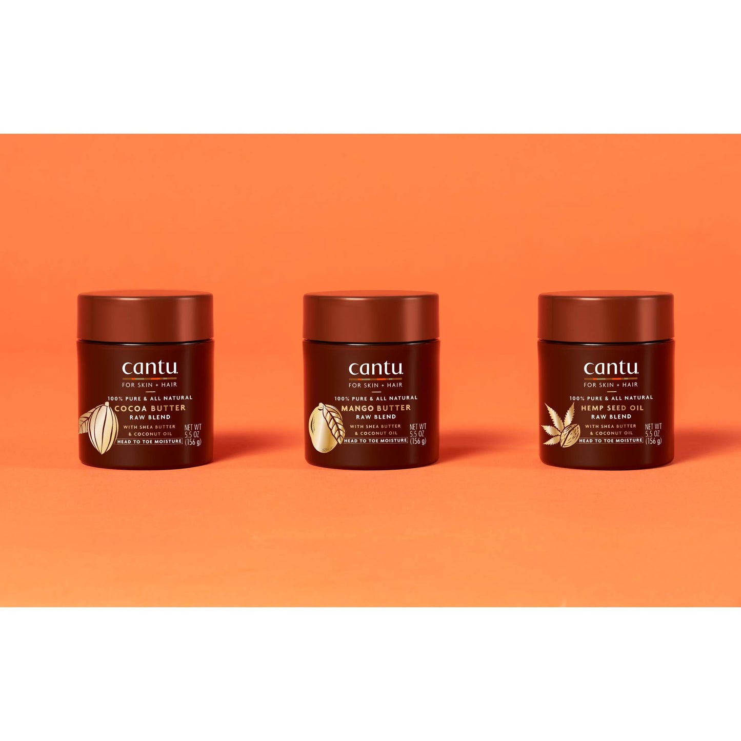 Coral Cantu Skin Therapy Hydrating Raw Blends Body Butter Mango Butter Shea Butter and Coconut Oil, 5.5 Ounce