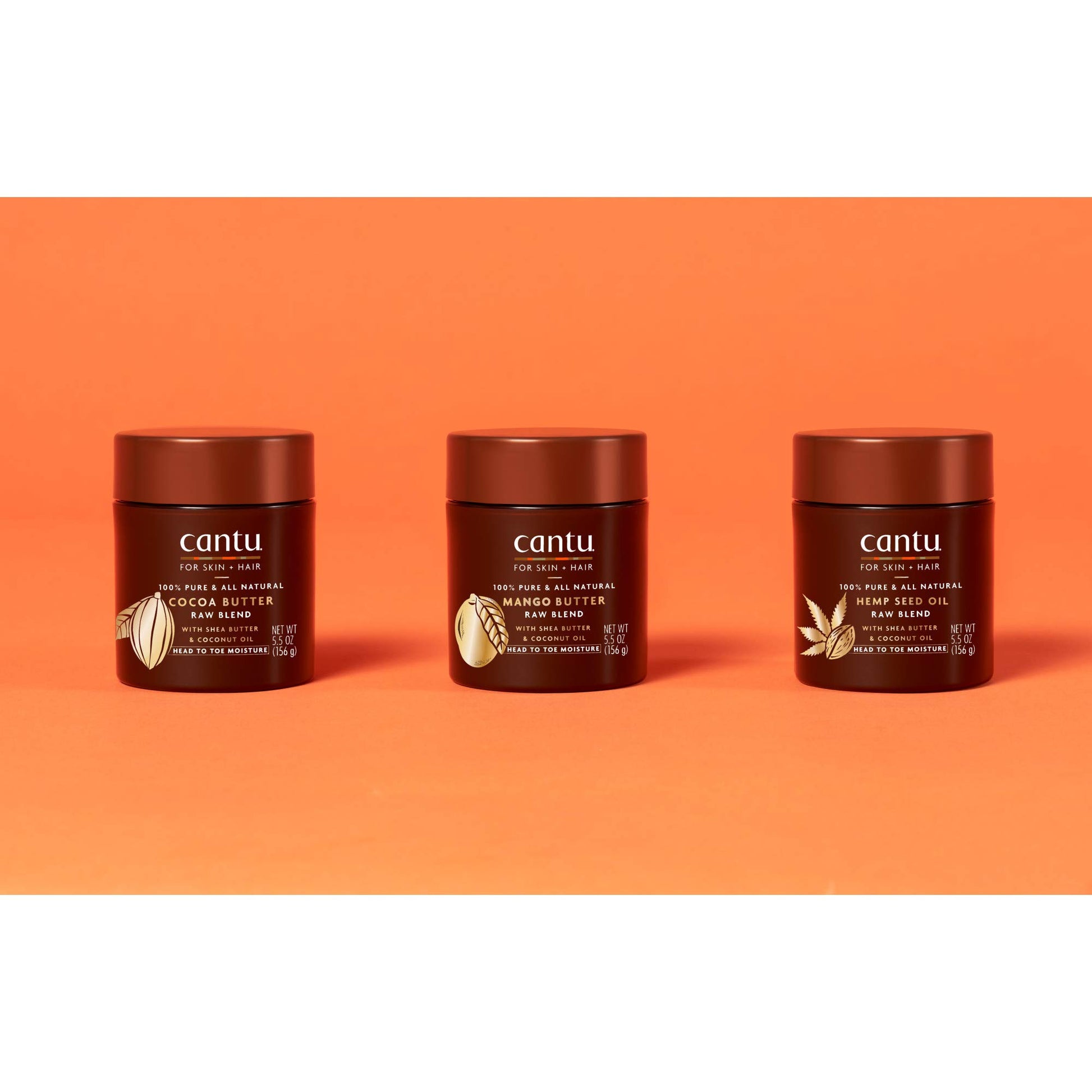 Coral Cantu Skin Therapy Hydrating Raw Blends Body Butter Mango Butter Shea Butter and Coconut Oil, 5.5 Ounce