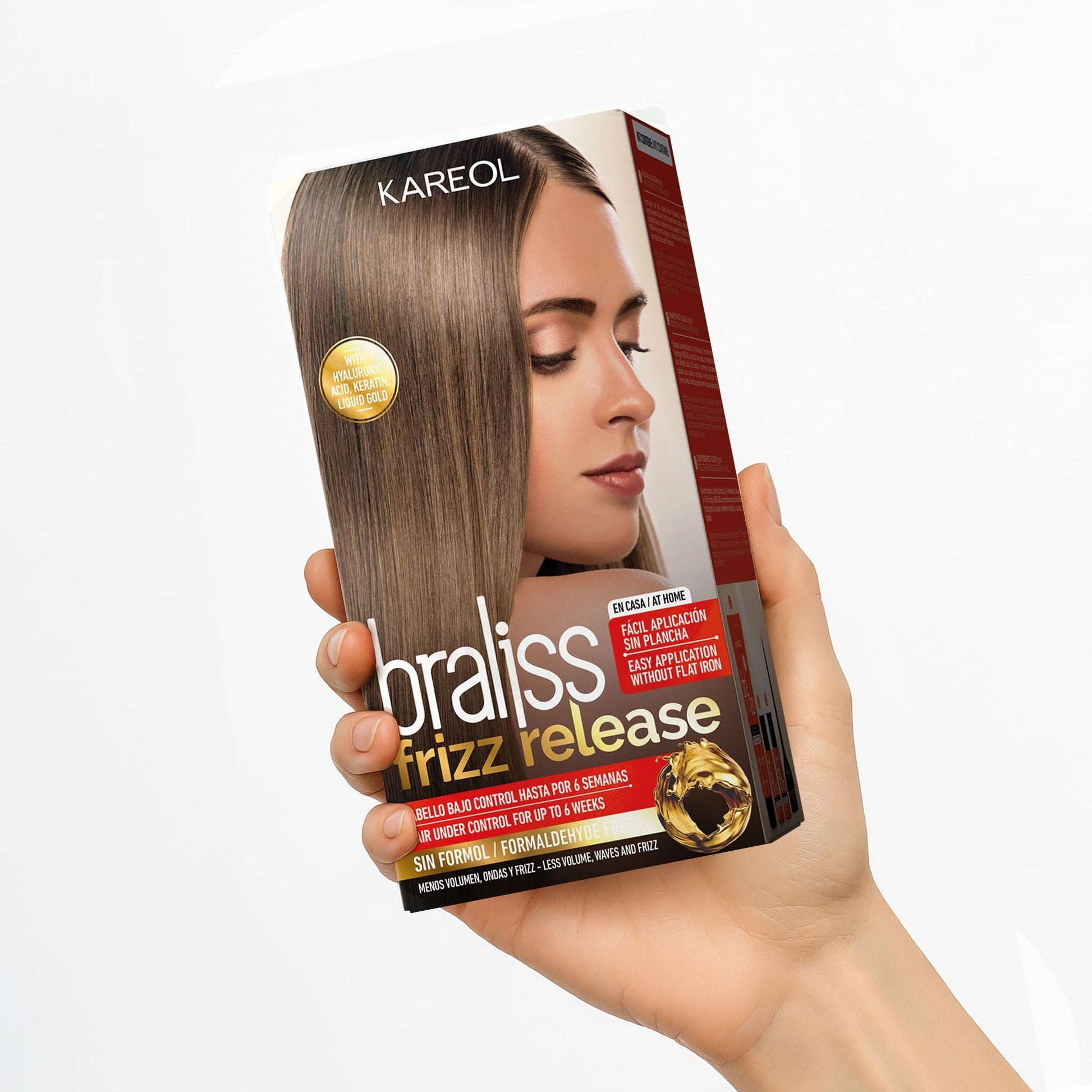 White Smoke Kareol Braliss Frizz Release Hair Straightening Kit, No Flat Iron Required, Formaldehyde-Free, With Liquid Gold & Keratin, 6 Weeks Results