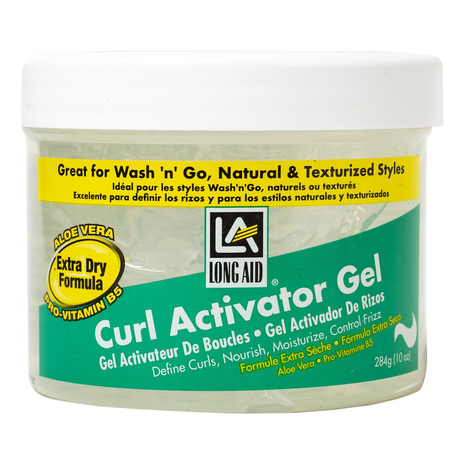 White Smoke AmPro Long-Aid Activator Gel - Enriched with Aloe Vera, Protein, and Vitamin B Complex - Brings Essential Moisture to Strands - Defines Your Natural Curls - Extra Dry - 10 oz