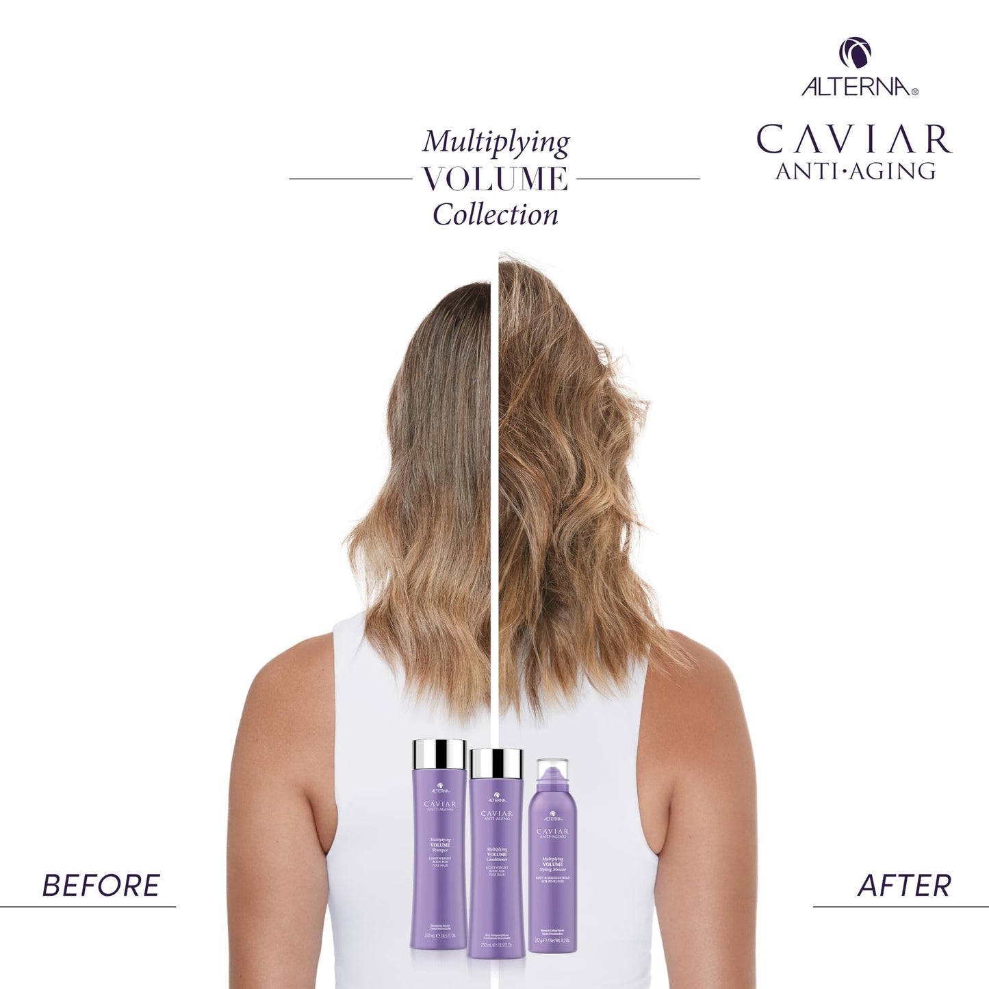 White Smoke Alterna Haircare CAVIAR Anti-Aging Multiplying Volume Shampoo Travel Size 1.35 Fl Oz | For Fine, Limp or Thin Hair | Create Instant Volume and Thickness | Sulfate Free