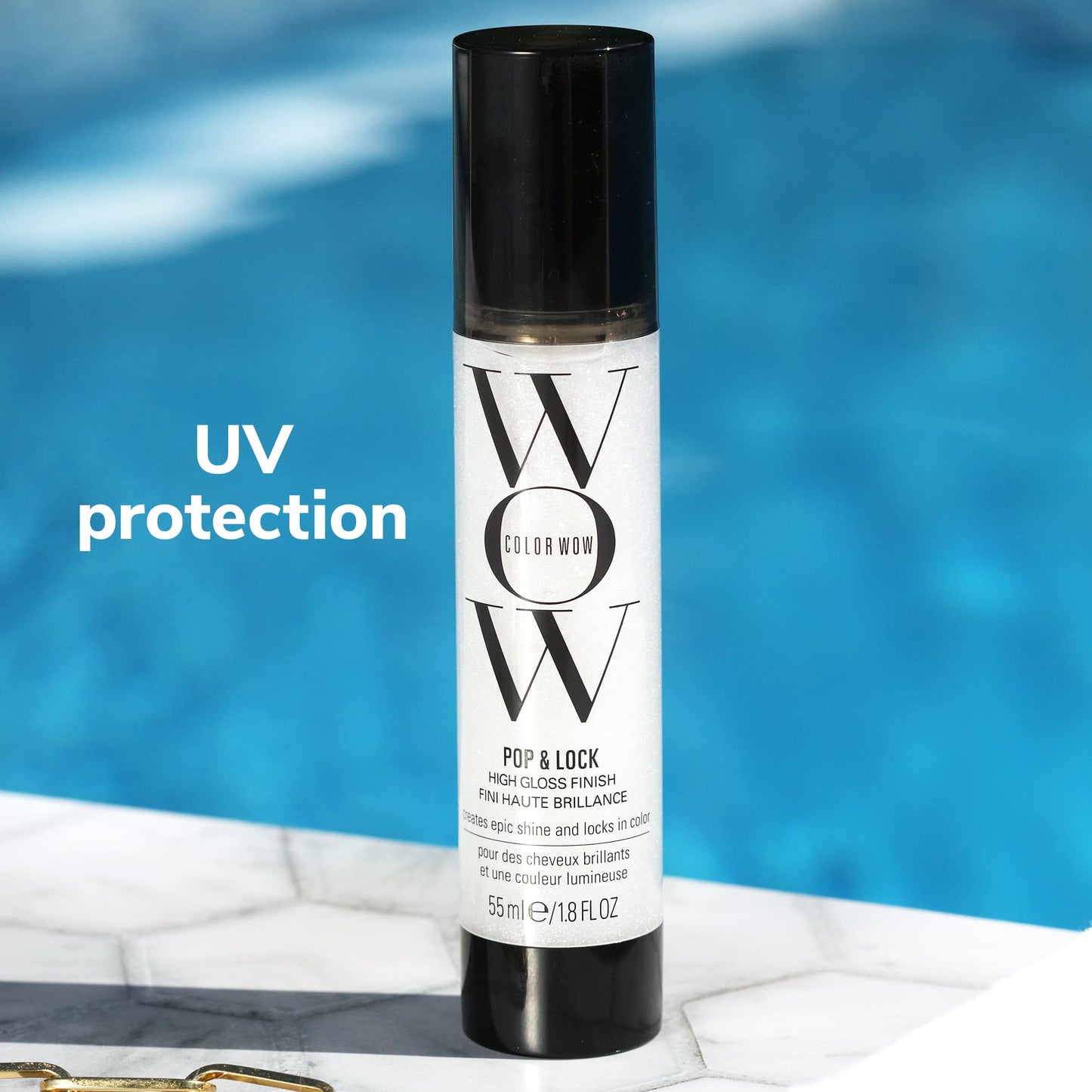 Light Sea Green COLOR WOW Pop + Lock High Gloss Finish – Frizz Control Serum | Prevent Color Fade, Seal Split Ends, and Add Gloss | Get Silky, Shiny Hair!