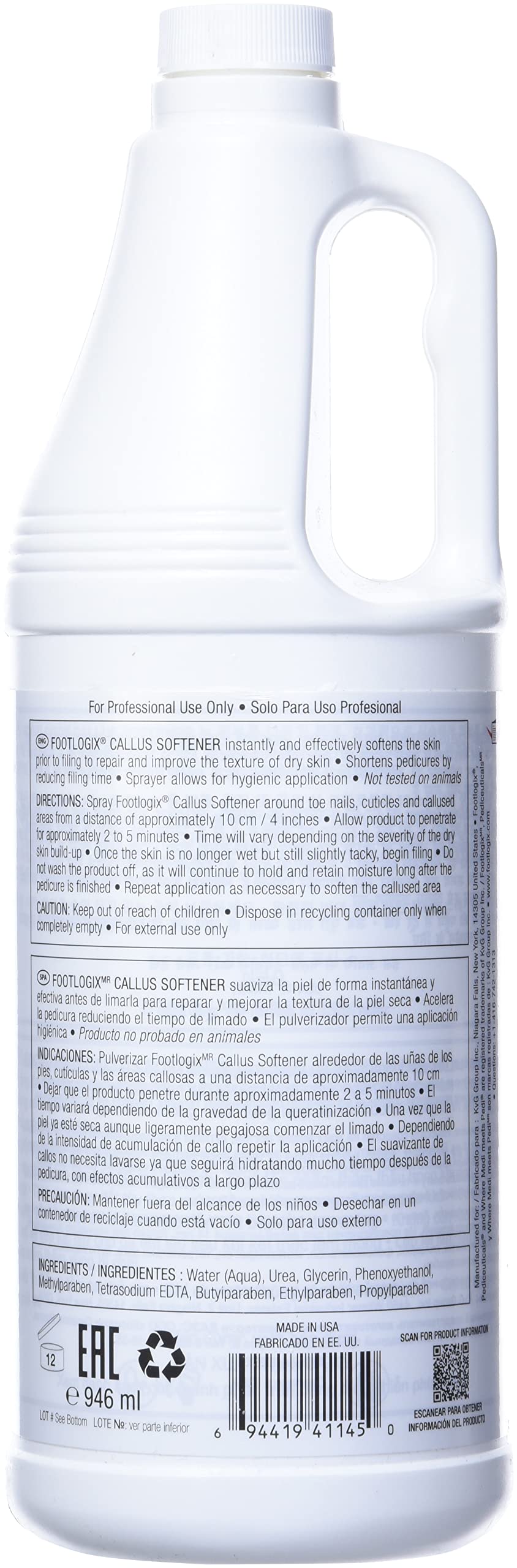 White Smoke footlogix Footlogix Professional Callus Softener, 32 fl. oz.