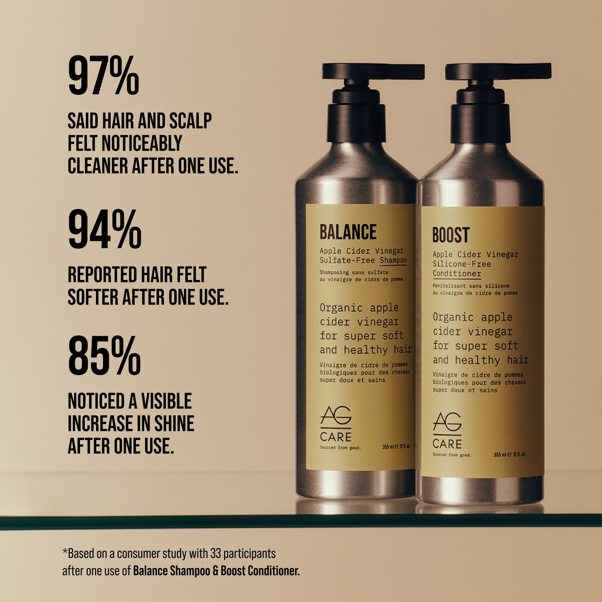 Tan AG Hair Balance Apple Cider Vinegar Sulfate-Free Shampoo, 12 Fl Oz
