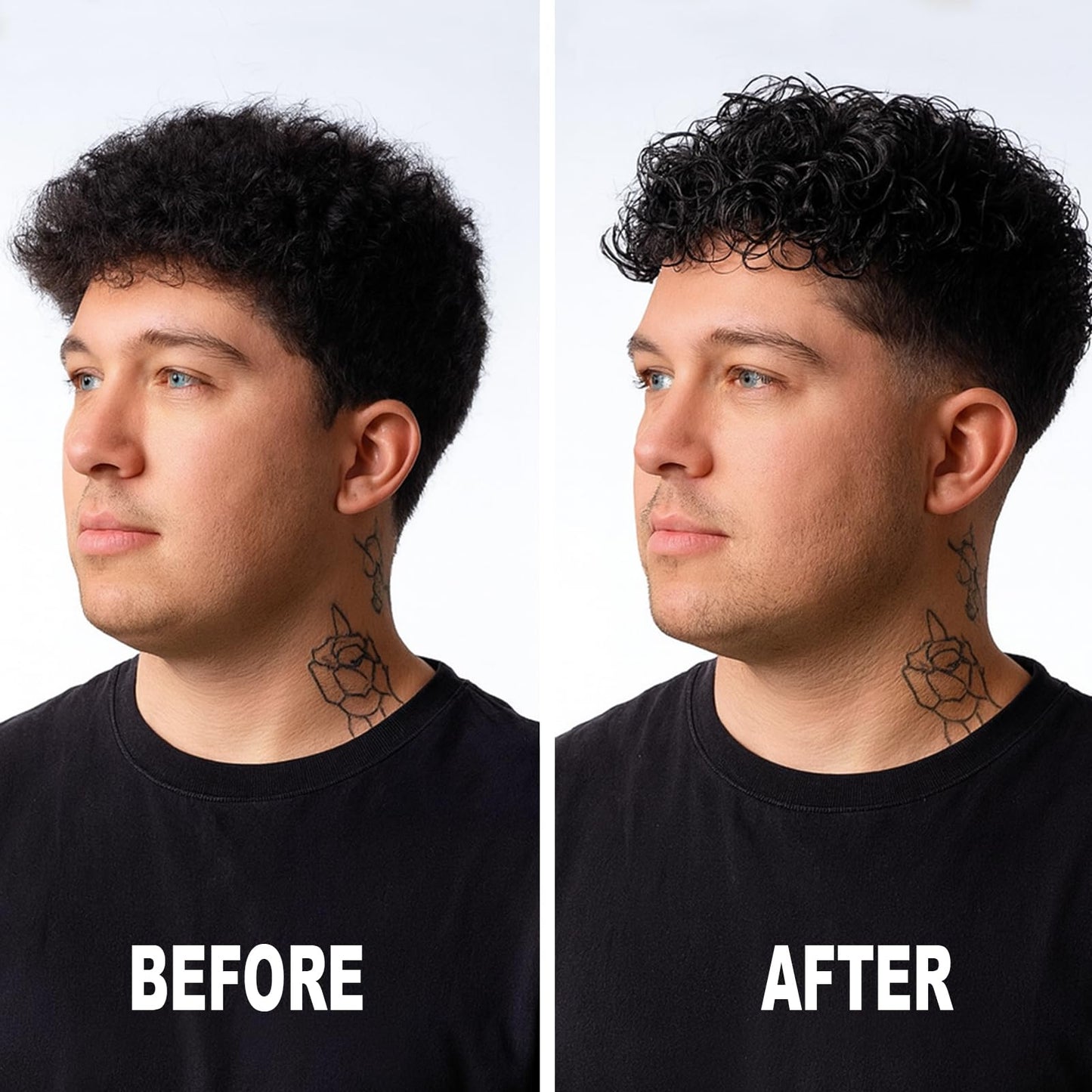 Black 3-in-1 Curl Cream for Men - Defines Curls, Tames Frizz, Adds Smoothness and Texture for Curly and Wavy Hair, Hair Styling Cream with Desert Derived Extracts, Sulfate - Free 3.38 oz