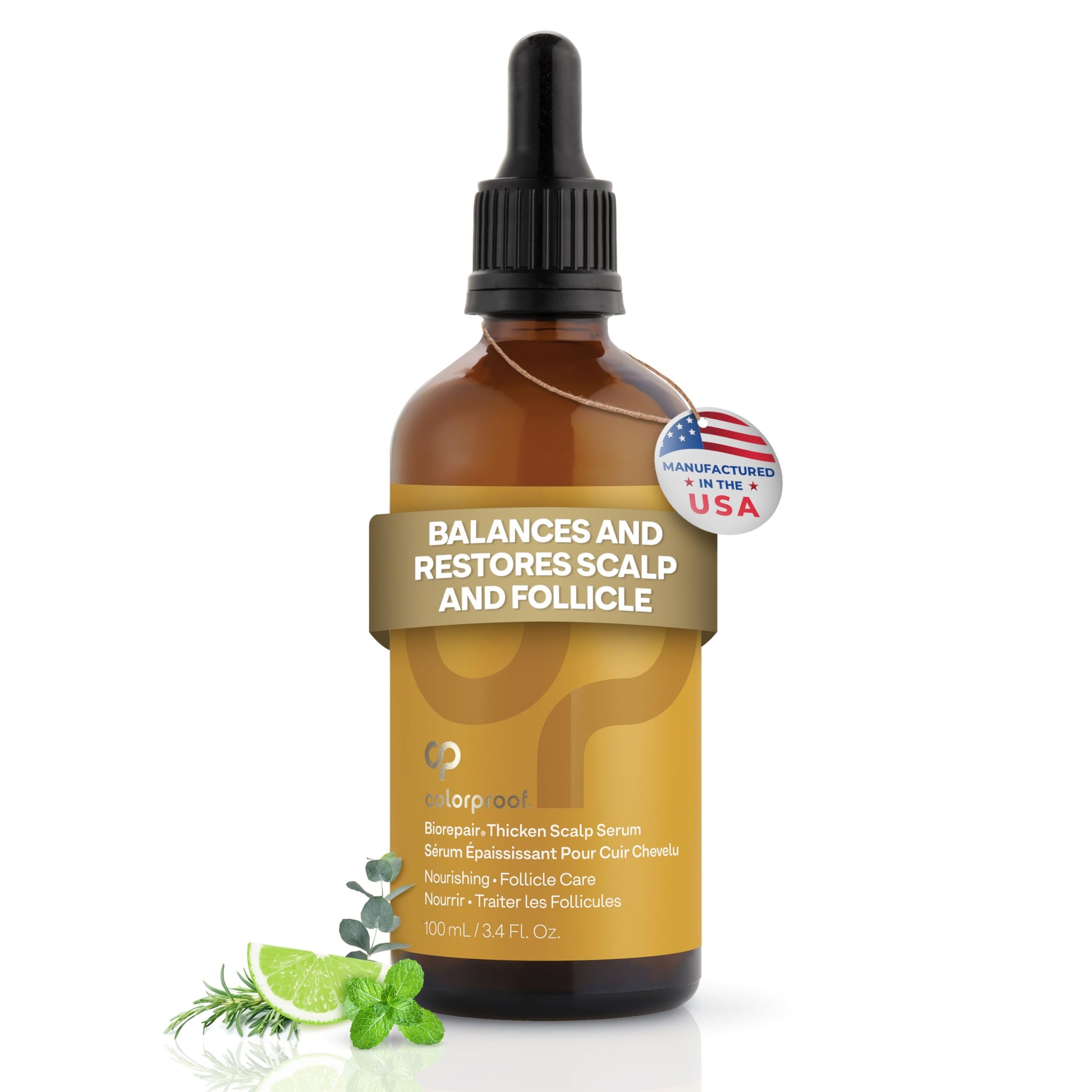 White Smoke Colorproof Biorepair Thicken Scalp and Follicle Care Serum 3.4 Fl. Oz. w/Fresh Lime, Eucalyptus, Mint Leaf & Rosemary Scent, Color-Protection and Fuller-Looking Hair
