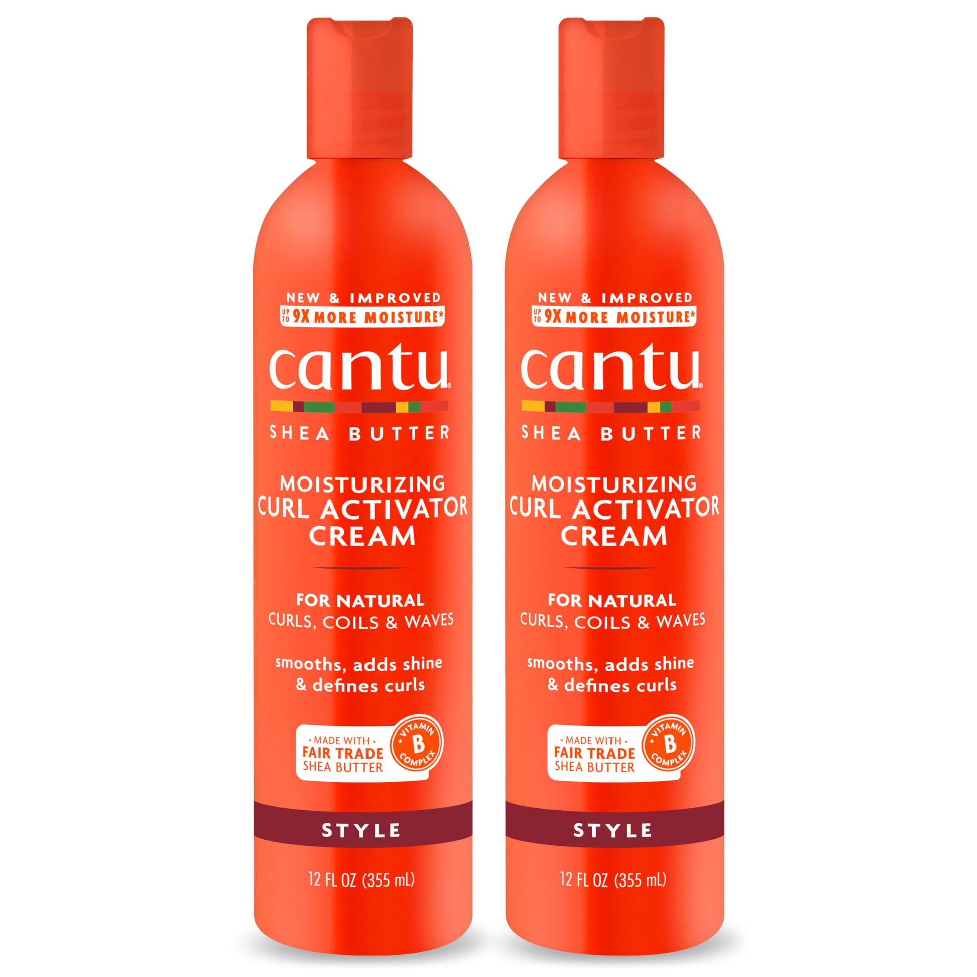 White Smoke Cantu Moisturizing Curl Activator Cream for Natural Hair with Pure Shea Butter, 12 fl oz (Pack of 2)