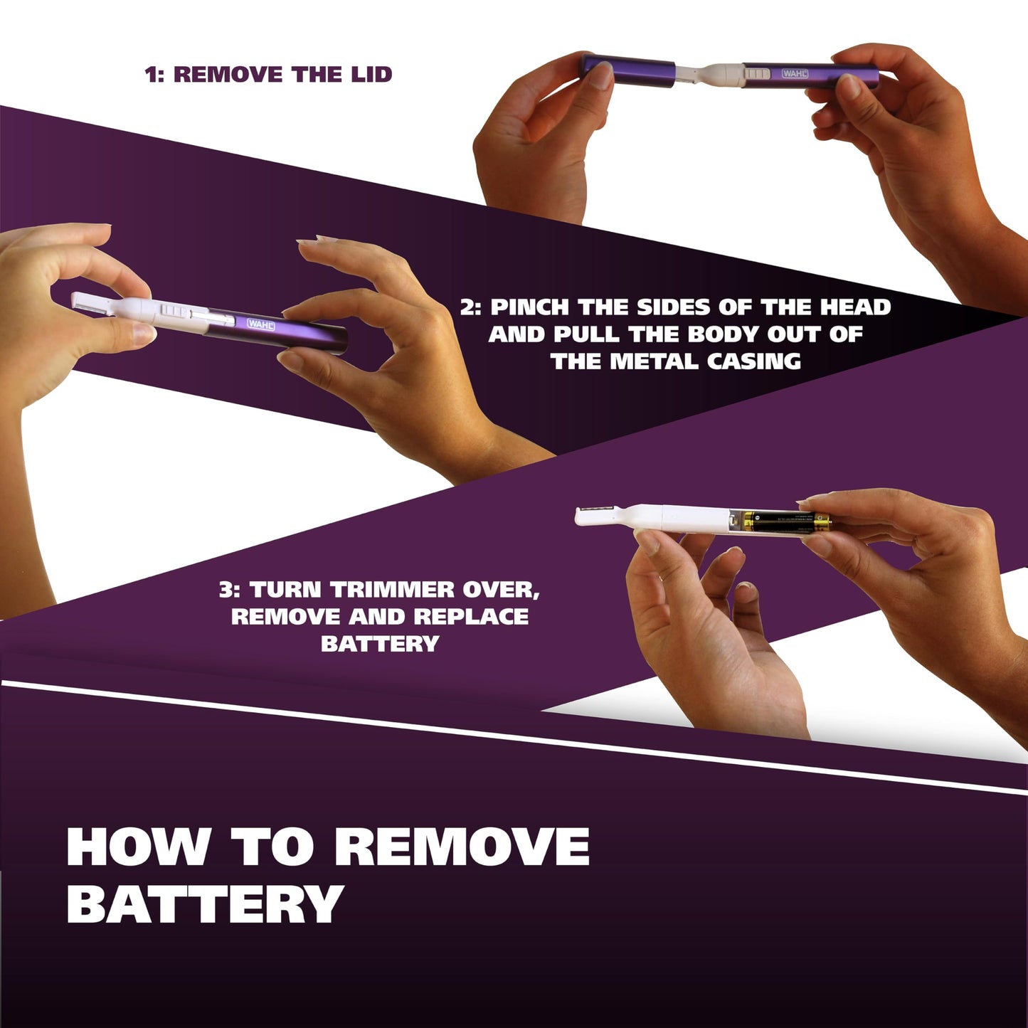 White Smoke Wahl Clean & Confident Female Battery Pen Trimmer with Rinseable Blades for Eyebrows, Facial Hair, & Light Grooming- Hygienic Grooming & Easy Cleaning with Battery Included - Model 5640-100