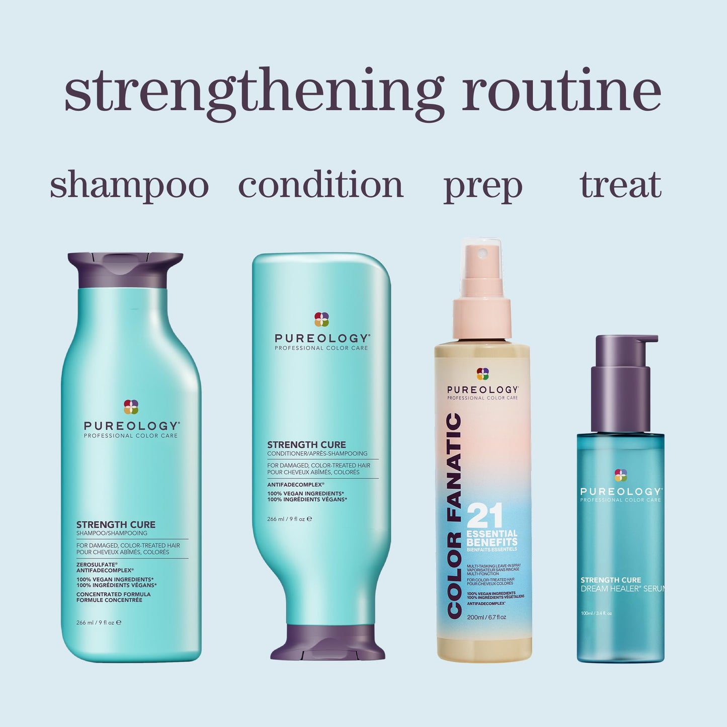 Lavender Pureology Strength Cure Dream Healer Hair Serum - Lightweight Leave-In Treatment, Split End Hair Repair, Smoothing & Strengthening Heat Protectant, Vegan