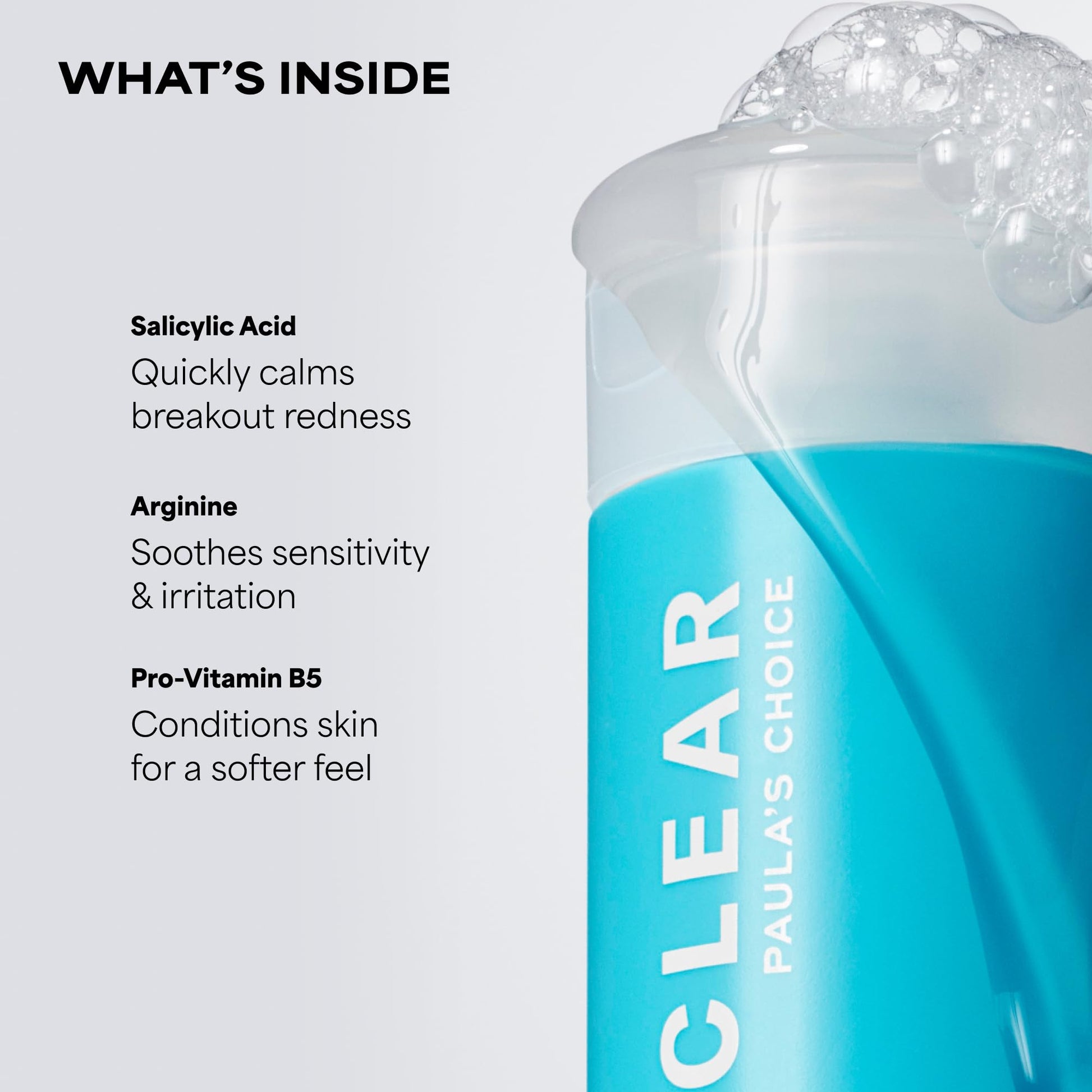 Lavender Paula's Choice CLEAR Pore Normalizing Facial Cleanser, Acne Daily Face Wash, Salicylic Acid Face Cleanser for Clogged & Enlarged Pores, Redness, Suitable for Blackhead-Prone Skin Fragrance Free, 6oz