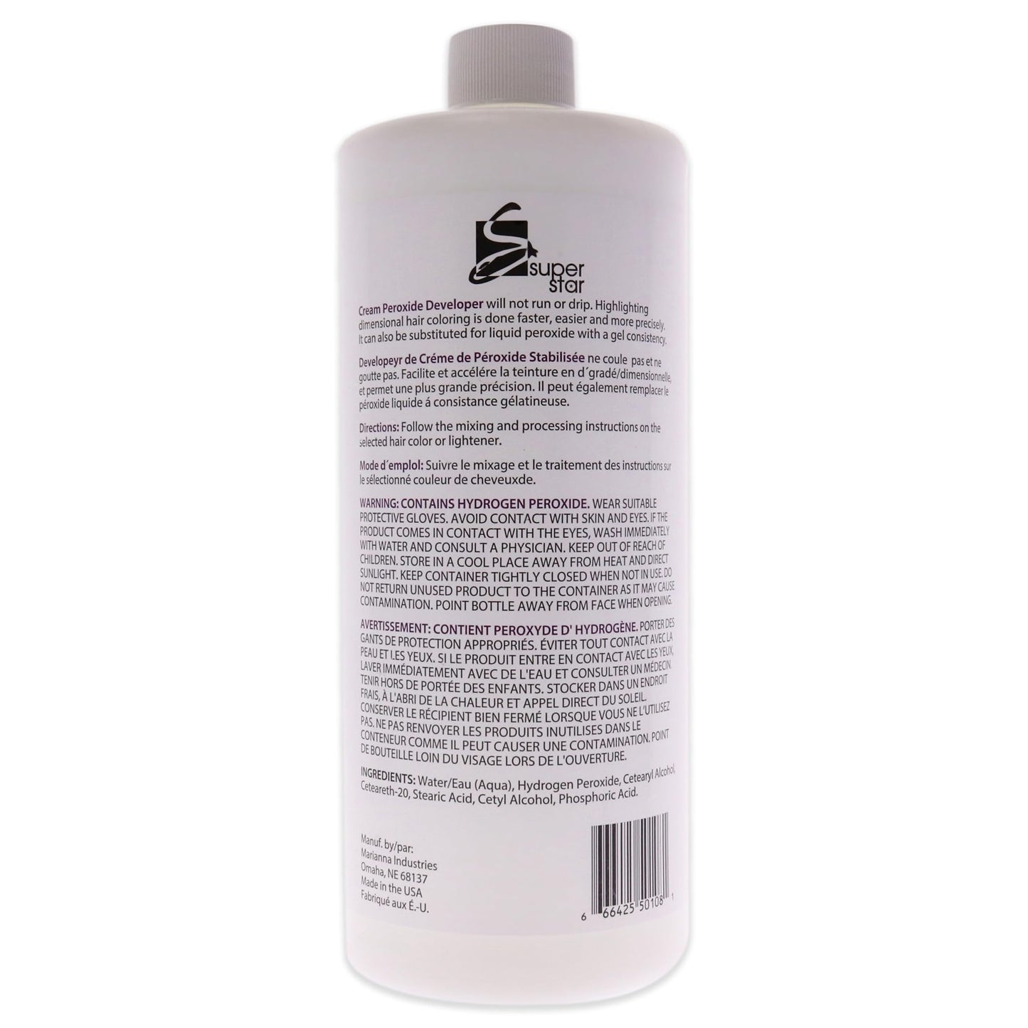 Dark Gray SUPER STAR 10v Cream Peroxide Developer, 32 Fluid Ounce