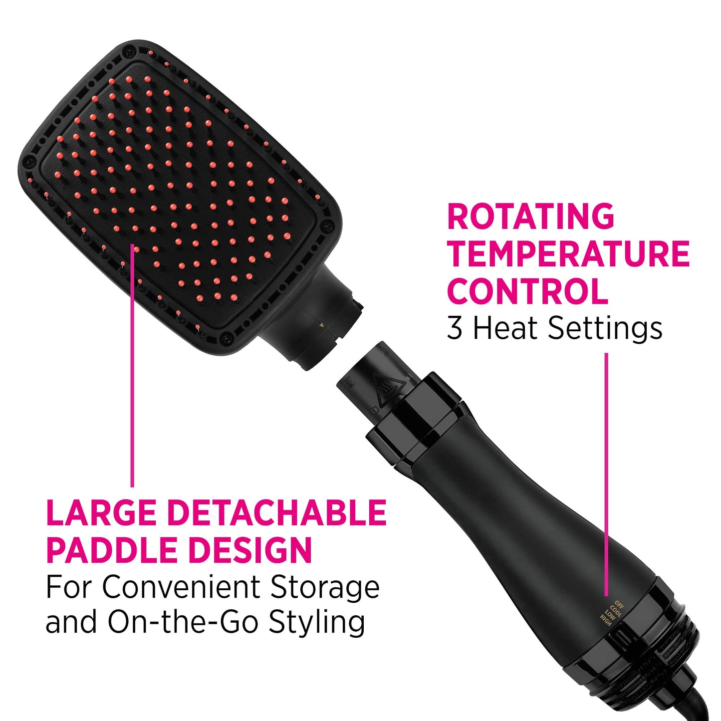 White Smoke Gold N Hot Professional Ionic Detachable Hair Dryer and Styler