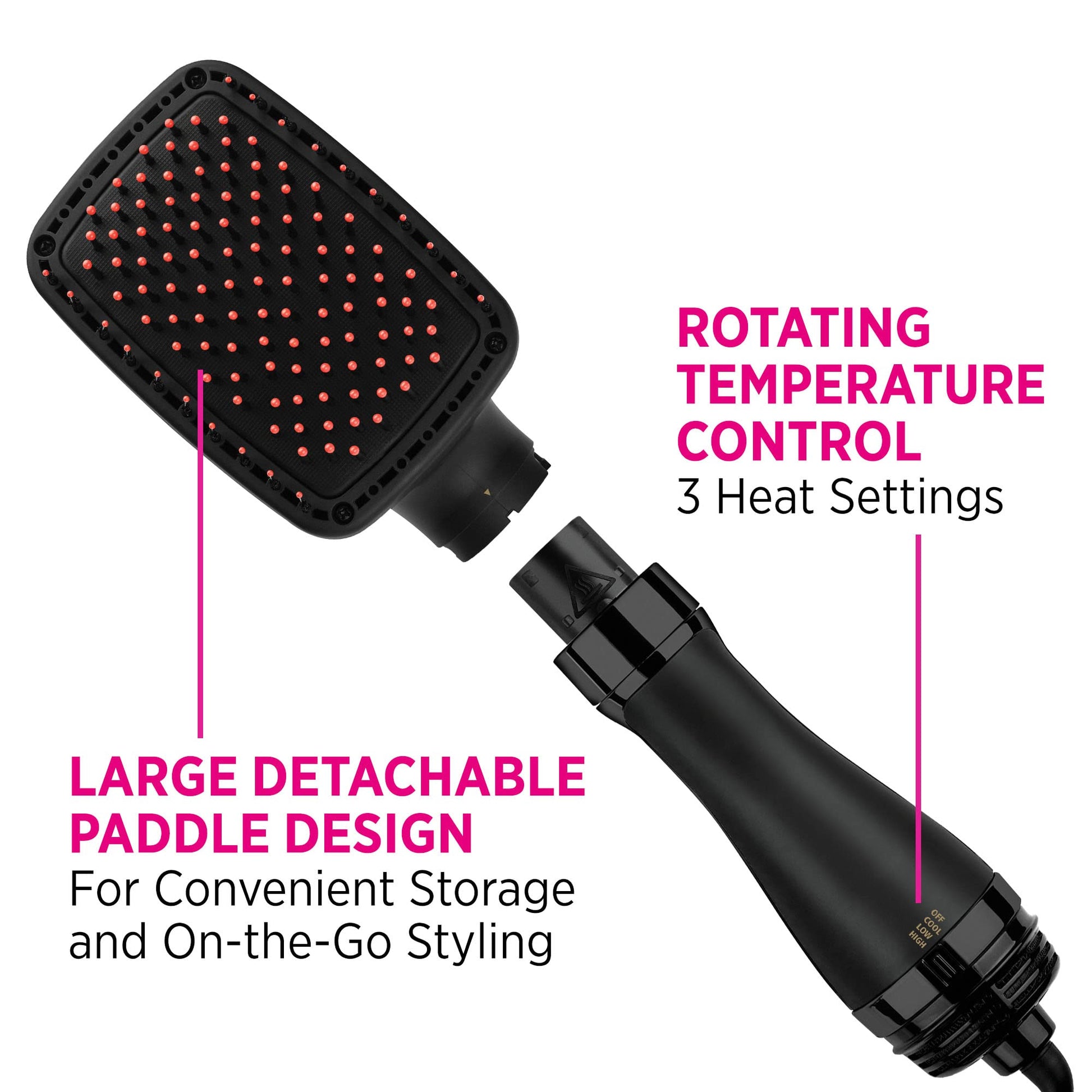 White Smoke Gold N Hot Professional Ionic Detachable Hair Dryer and Styler