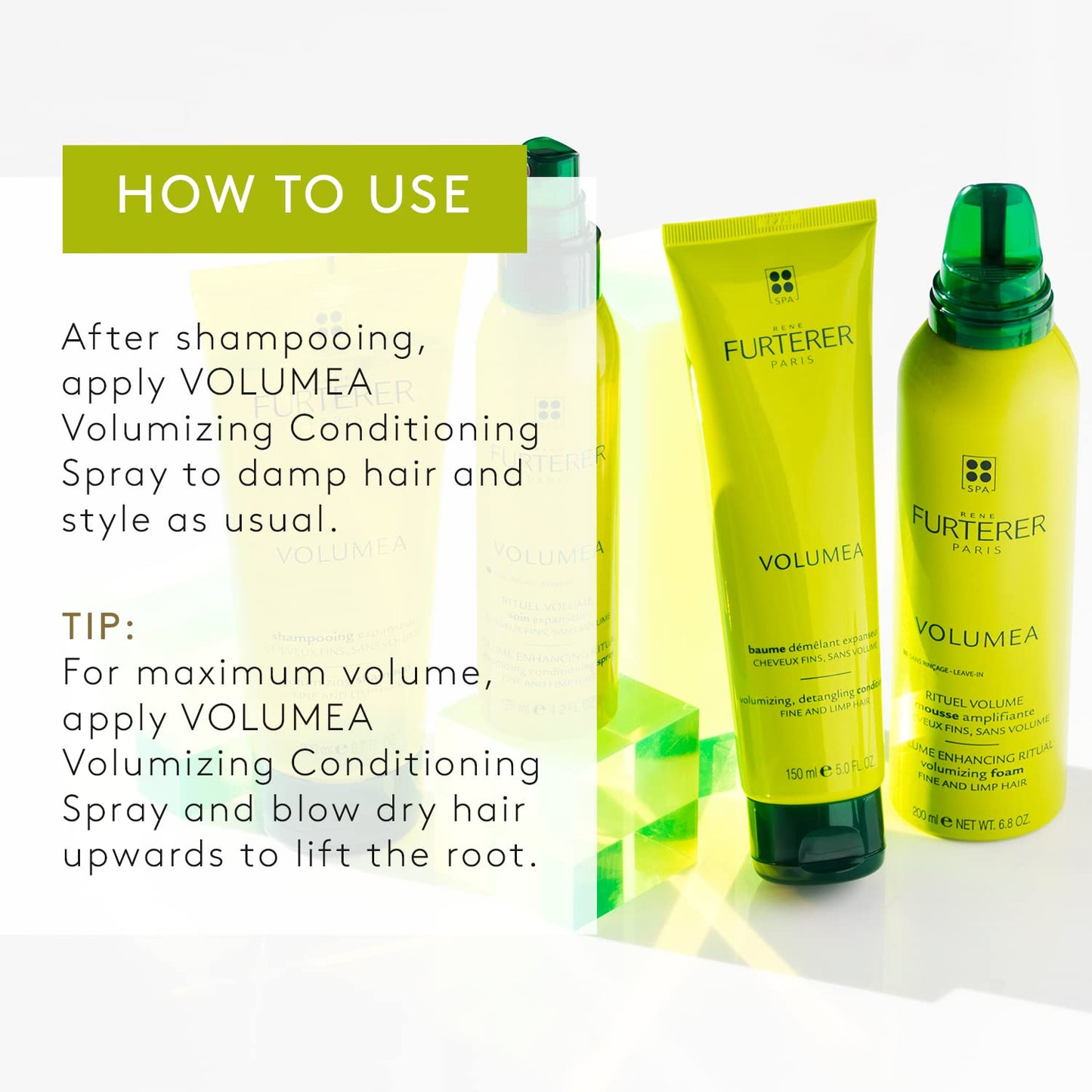 White Smoke René Furterer VOLUMEA Volumizing Conditioning Spray - For Fine, Limp Hair - Thickening & Long-Lasting Volume - Sulfate-Free - 4.2 fl. oz.