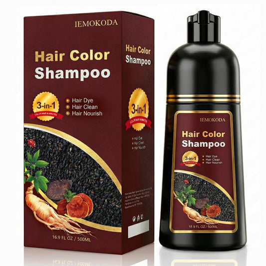 White Smoke Chestnut Brown Hair Dye Shampoo 3-in-1, Instant & Long-lasting Hair Color Shampoo in Minutes, Gray Hair Coverage for Men & Women, Natural Shampoo Hair Dye for All Hair Types