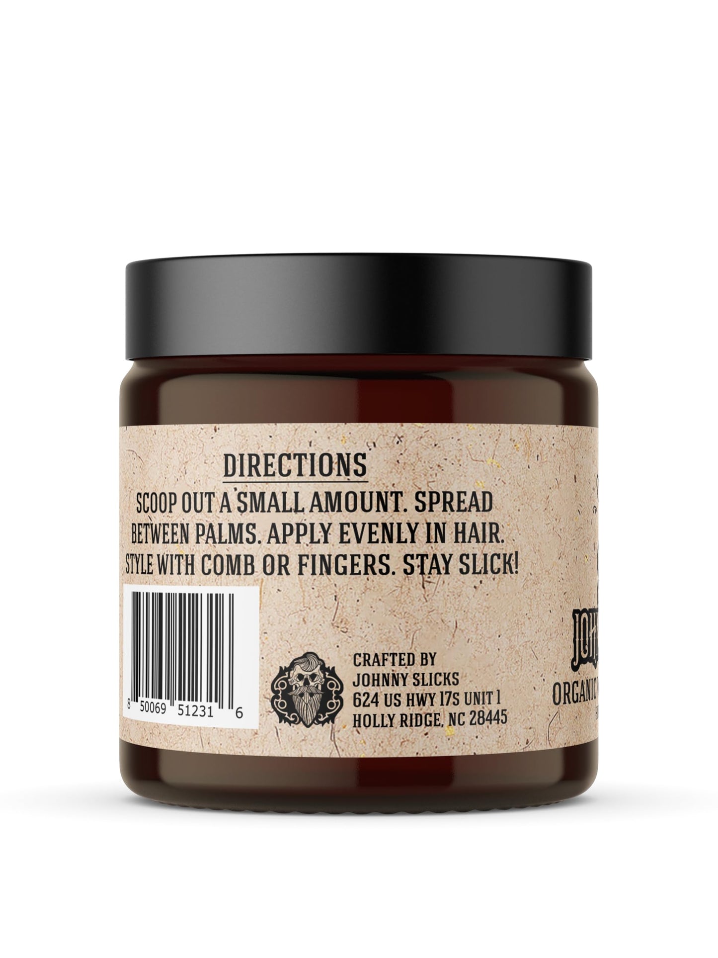 Gray Johnny Slicks Water Based Pomade | Strong Hold, High Shine, All Organic Styling for Men | Promotes Healthy Hair Growth & Helps Hydrate Dry Skin (Rugged, 4 Ounce) US Made, Veteran Owned