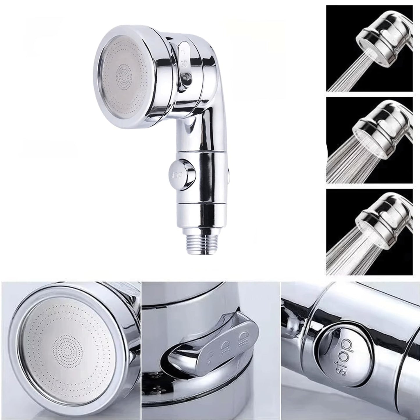White Smoke Sink Faucet Sprayer Attachment - Salon Shampoo Bowl Spray Head, Pedicure Chair Shower Head With Stop Water-saving Function, Adjustable Handheld Sprayer for Salon & Spa Chairs