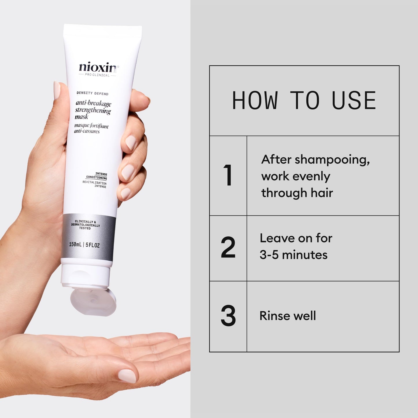 Light Gray Nioxin Density Defend Anti-Breakage Strengthening Mask | Intense Conditioning | Protects Against Hair Breakage | 5.07 Fl Oz