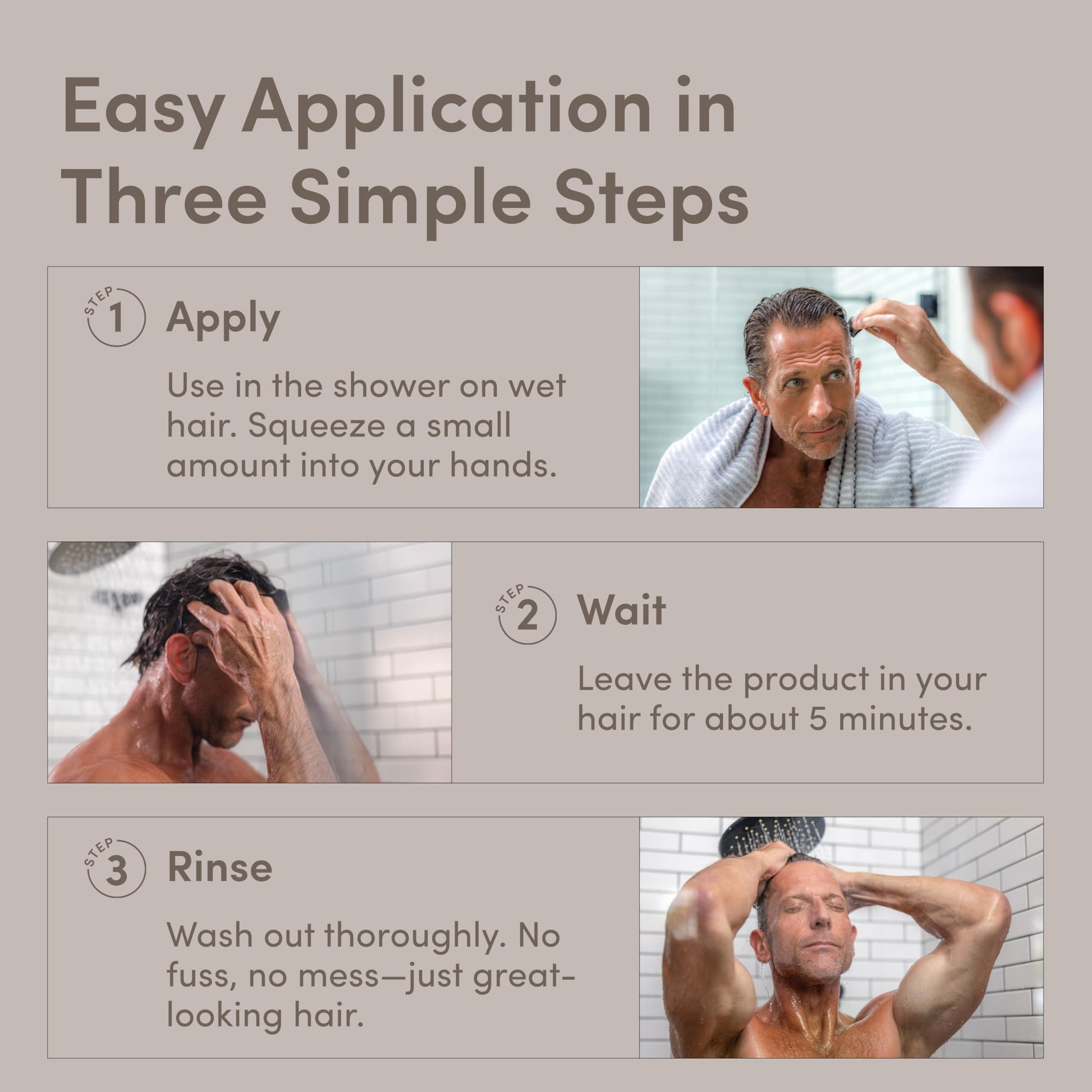 Gray hims Under Cover Hair Color & Conditioner - With Argan Oil - Semi-Permanent In-Shower Hair Dye - Blends Grays Naturally - Sulfate-Free & Cruelty-Free - Fresh Forest Scent - Dark Brown - 5 Fl Oz
