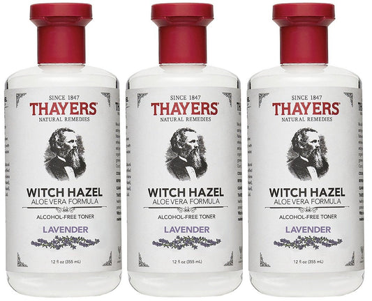 Light Gray Thayers Alcohol-Free Toner, Lavender, Witch Hazel, 12-Ounces (Pack of 3)