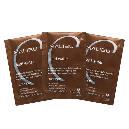 White Smoke Malibu C Hard Water Hair Remedy - Chelating Treatment Packets for Mineral Buildup & Scalp Detox - Removes Deposits, Prevents Discoloration, Restores Shine - Vegan Hair Care Products, 3 Packets