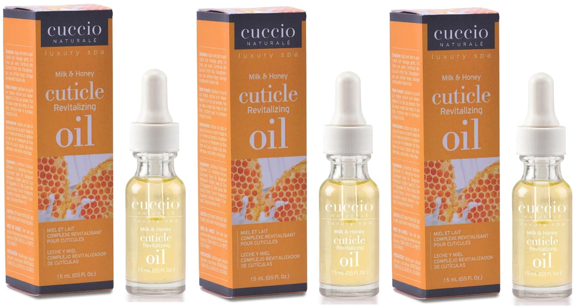 White Smoke Cuccio Milk & Honey Cuticle Revitalizer Complex Oil 0.5 oz (3 Pieces)