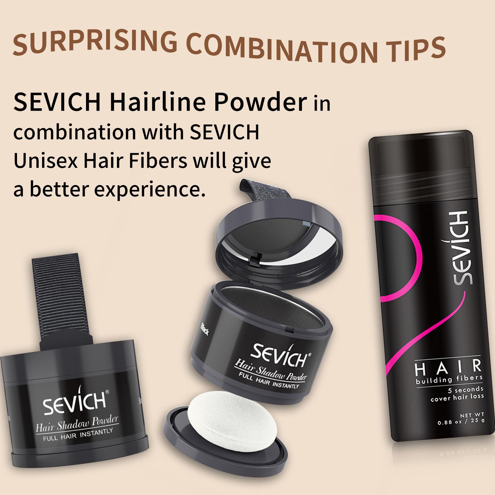 Light Gray Sevich Hairline Powder,Instantly Conceals Hair Loss, Root Touch up Powder, Hair Shadow Toppers for Women & Men, Touch Up for Thinning Gray Hair, Windproof & Sweatproof,Black