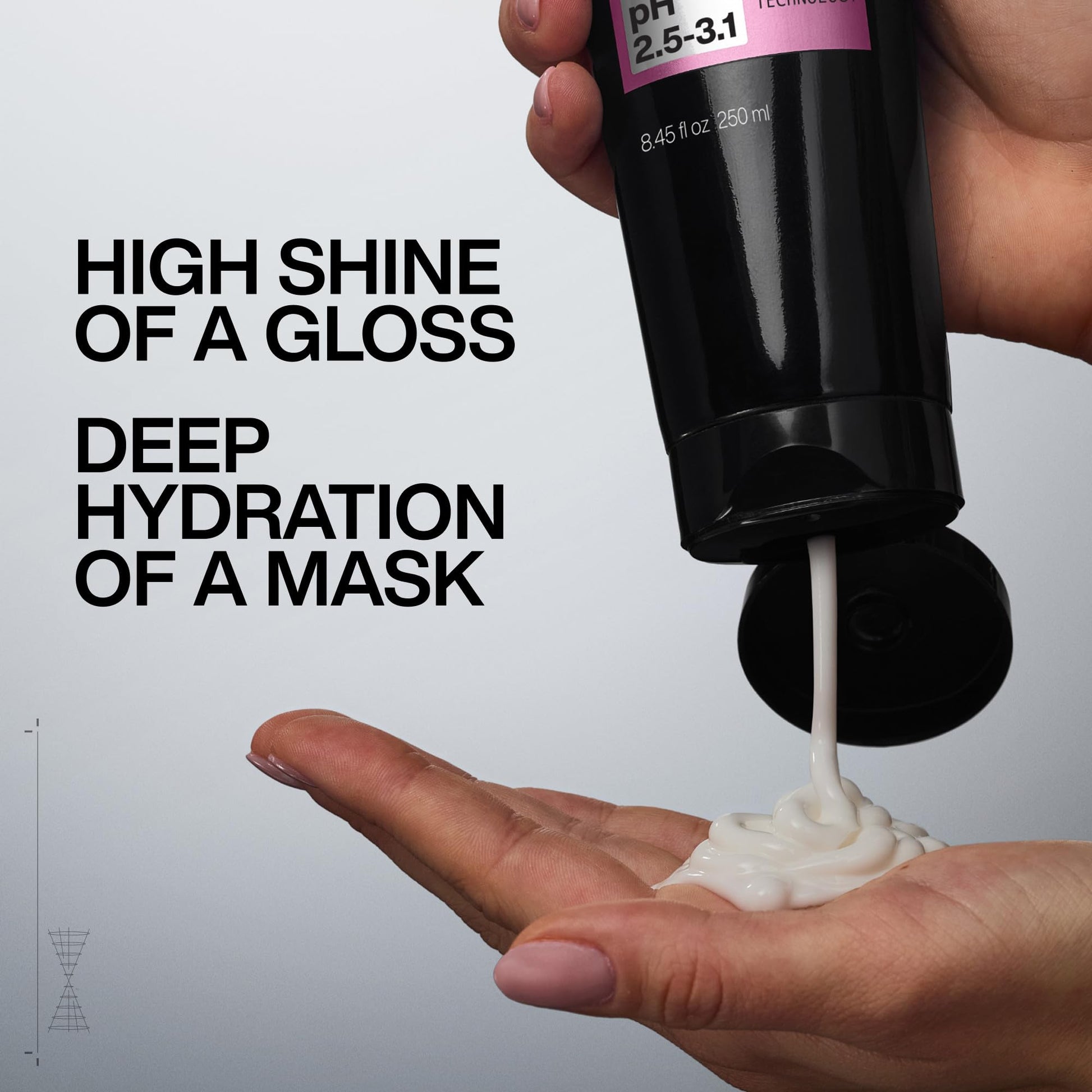Black Redken Acidic Color Gloss Gloss-in-Mask - 1-Minute High Shine Hair Treatment & Deep Hydration, Silicone-Free Mask for Dull or Color-Treated Hair, 1 Fl Oz
