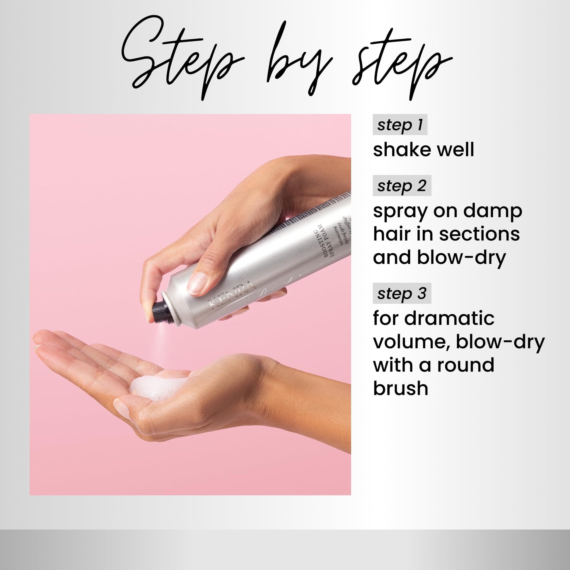Lavender Kenra Professional Platinum Boosting Spray-Foam 17 | Volumizing Styling Spray | Touchable, Brushable Hold | All-Day Lift & Style Support | Lightweight Volumizer | All Hair Types | 8 oz