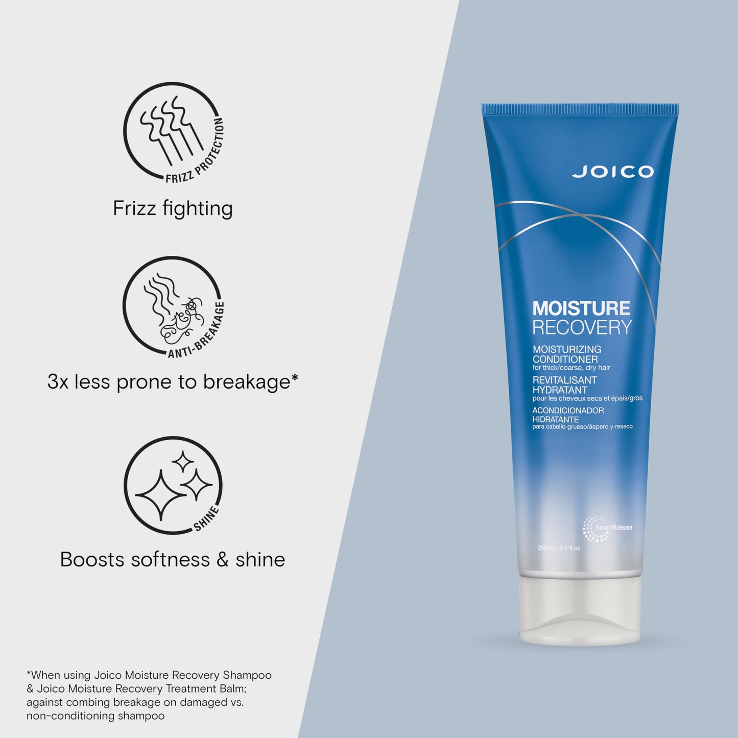 Lavender Joico Moisture Recovery Moisturizing Conditioner | For Thick, Coarse, Dry Hair | Restore Moisture, Smoothness, Strength, & Elasticity | Reduce Breakage | With Jojoba Oil & Shea Butter | 8.5 Fl Oz