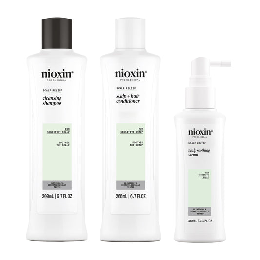 White Smoke Nioxin Scalp Relief System Kit | For Sensitive Itchy Scalp | Made with Aloe Vera and Vitamin E | Trial Size