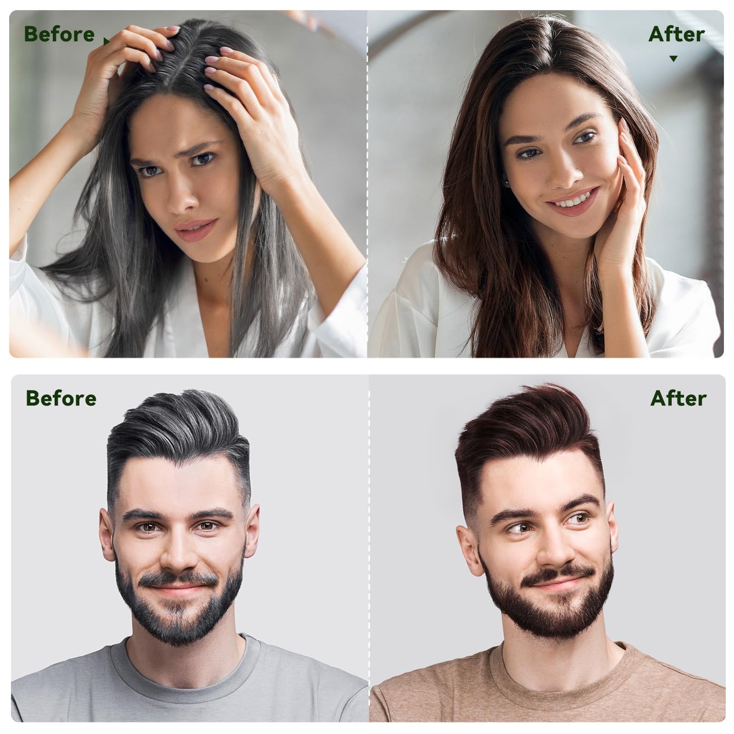 Light Gray Dark Brown Hair Dye Shampoo - Natural Nutrition for Gray Hair Coverage, 3 in 1 Shampoo for women, Semi Permanent Hair Color for Instant, Lasts 30 Days/Natural herbal Ingredients, 150 ML/5.07 OZ