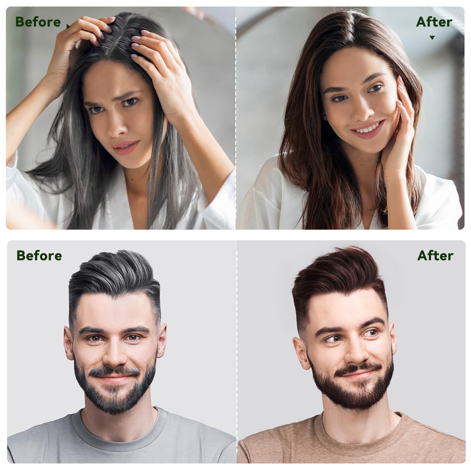Light Gray Dark Brown Hair Dye Shampoo - Natural Nutrition for Gray Hair Coverage, 3 in 1 Shampoo for women, Semi Permanent Hair Color for Instant, Lasts 30 Days/Natural herbal Ingredients, 150 ML/5.07 OZ