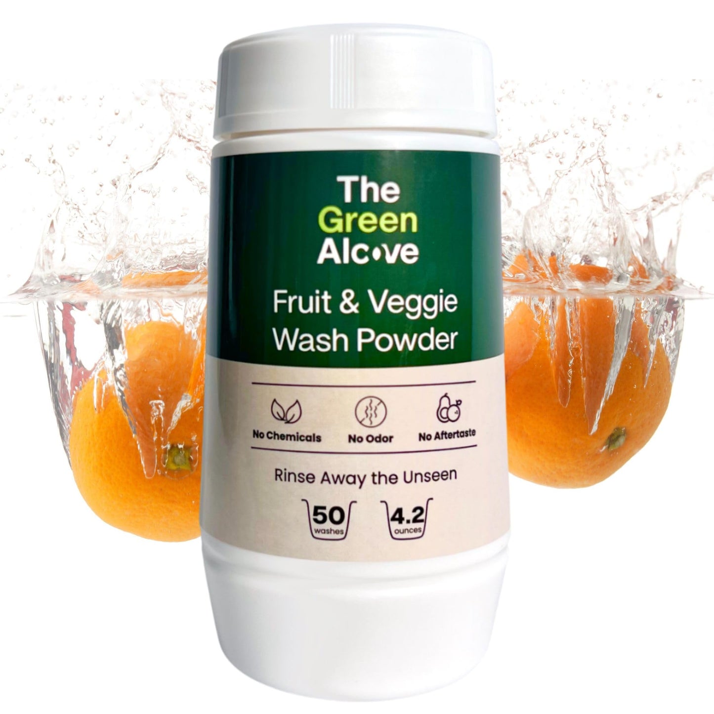 White Smoke The Green Alcove Fruit and Vegetable Wash Powder - Produce Cleaner - Removes Dirt & Residue - 4.2 oz
