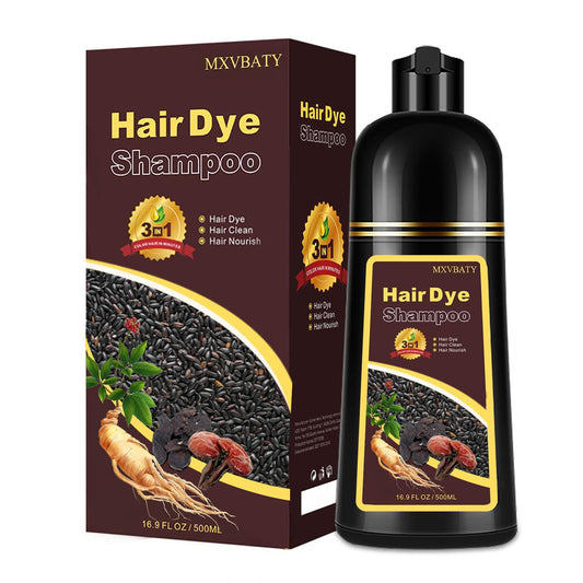 Dark Slate Gray Dark Brown Hair Dye Shampoo 3 in 1, 100% Gray Reducing, Instant Hair Color for Gray Hair Coverage, Natural Shampoo Hair Dye for Women & Men, Easy To Use & Lasts 3-4 Weeks & All Hair Types, 16.9 fl.oz