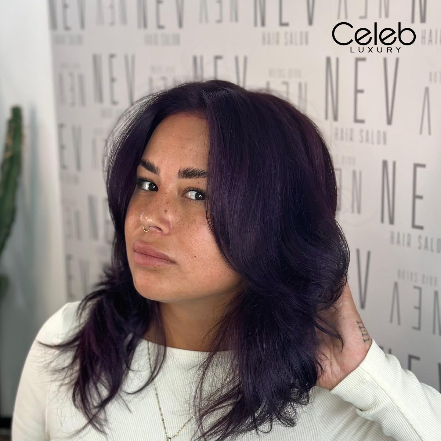 Light Gray Viral Colorwash Purple for Brunettes