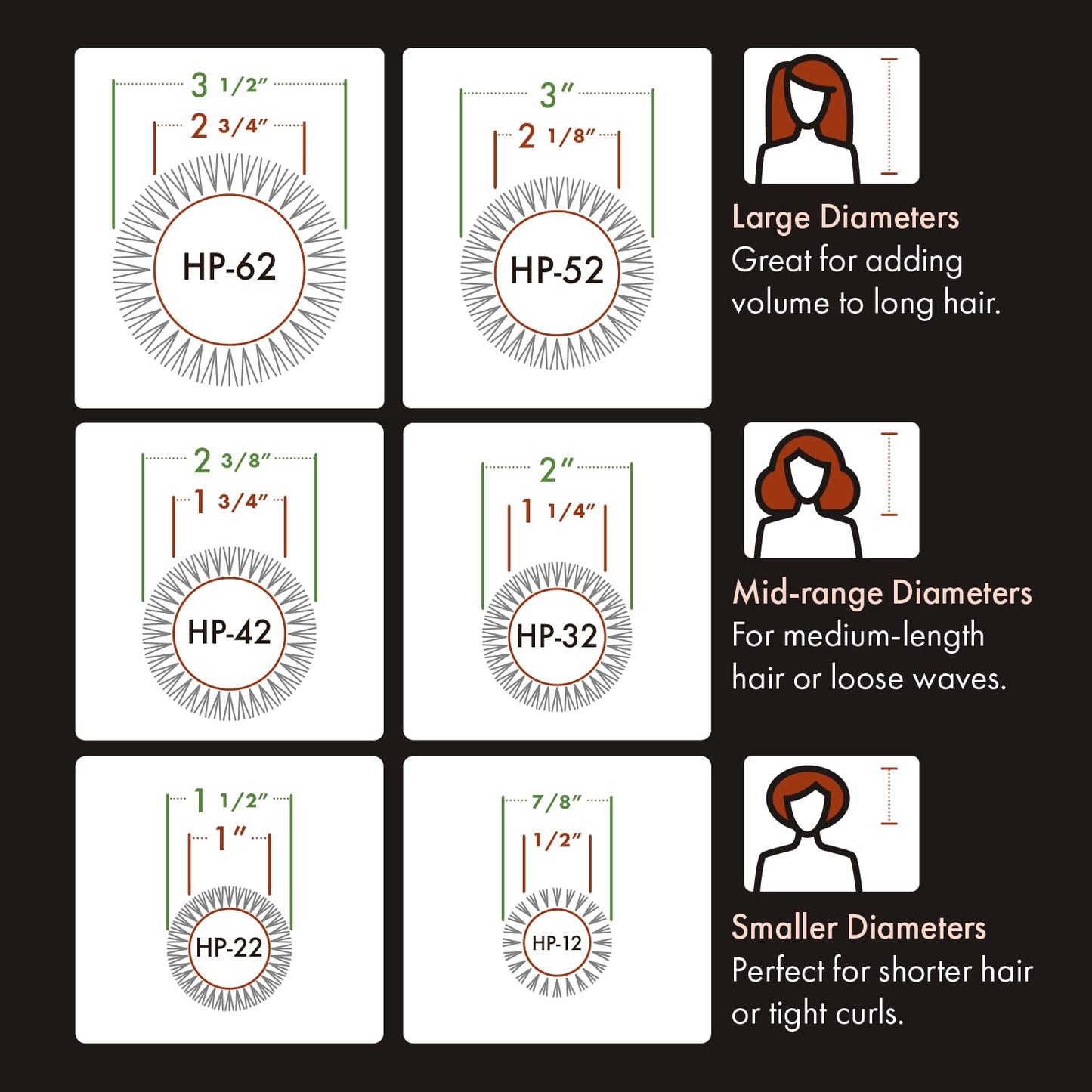 White Smoke Olivia Garden HeatPro Round Thermal Brush - Not Electrical - Professional Blowout Brush for Normal to Thick Hair - Heat Resistant Up to 550°F