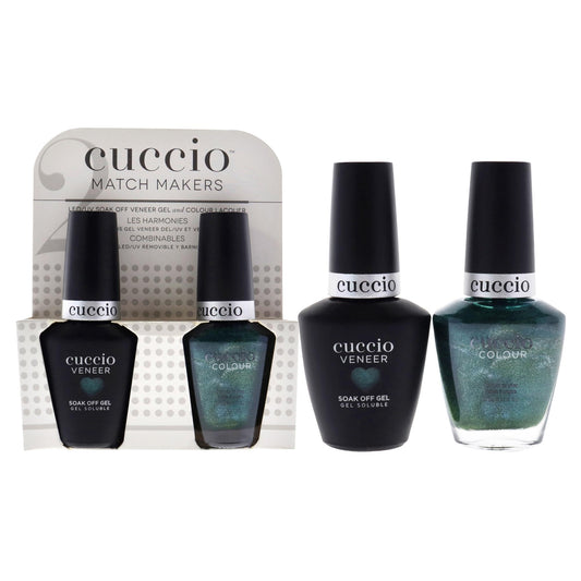 White Smoke Cuccio Naturale Match Makers Set - Dublin Emerald Isle 0.44oz Veneer Soak Of Gel Nail Polish, 0.43oz Colour Nail Polish Women 2 Pc